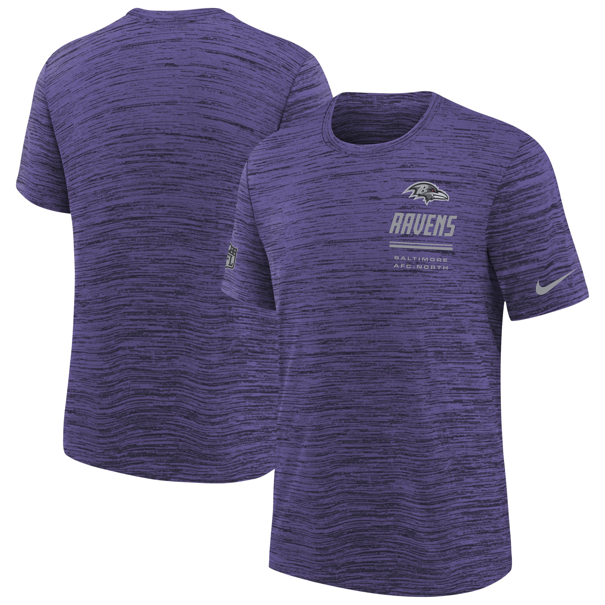 Youth Nike  Purple Baltimore Ravens Sideline Velocity Dri-FIT T-Shirt