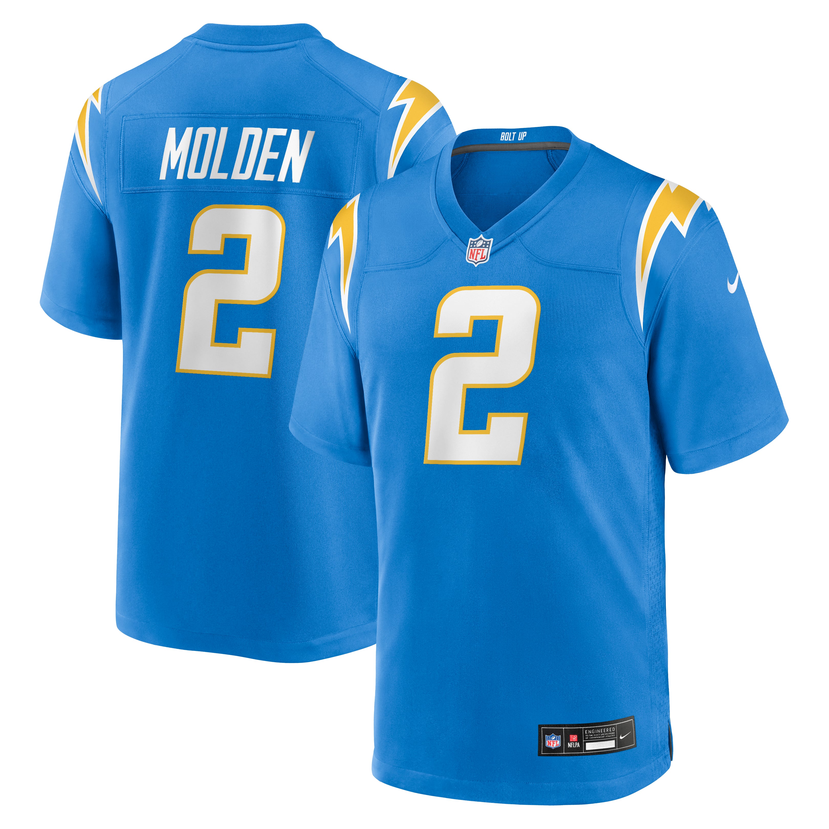 Men's Nike Elijah Molden  Powder Blue Los Angeles Chargers Team Game Jersey