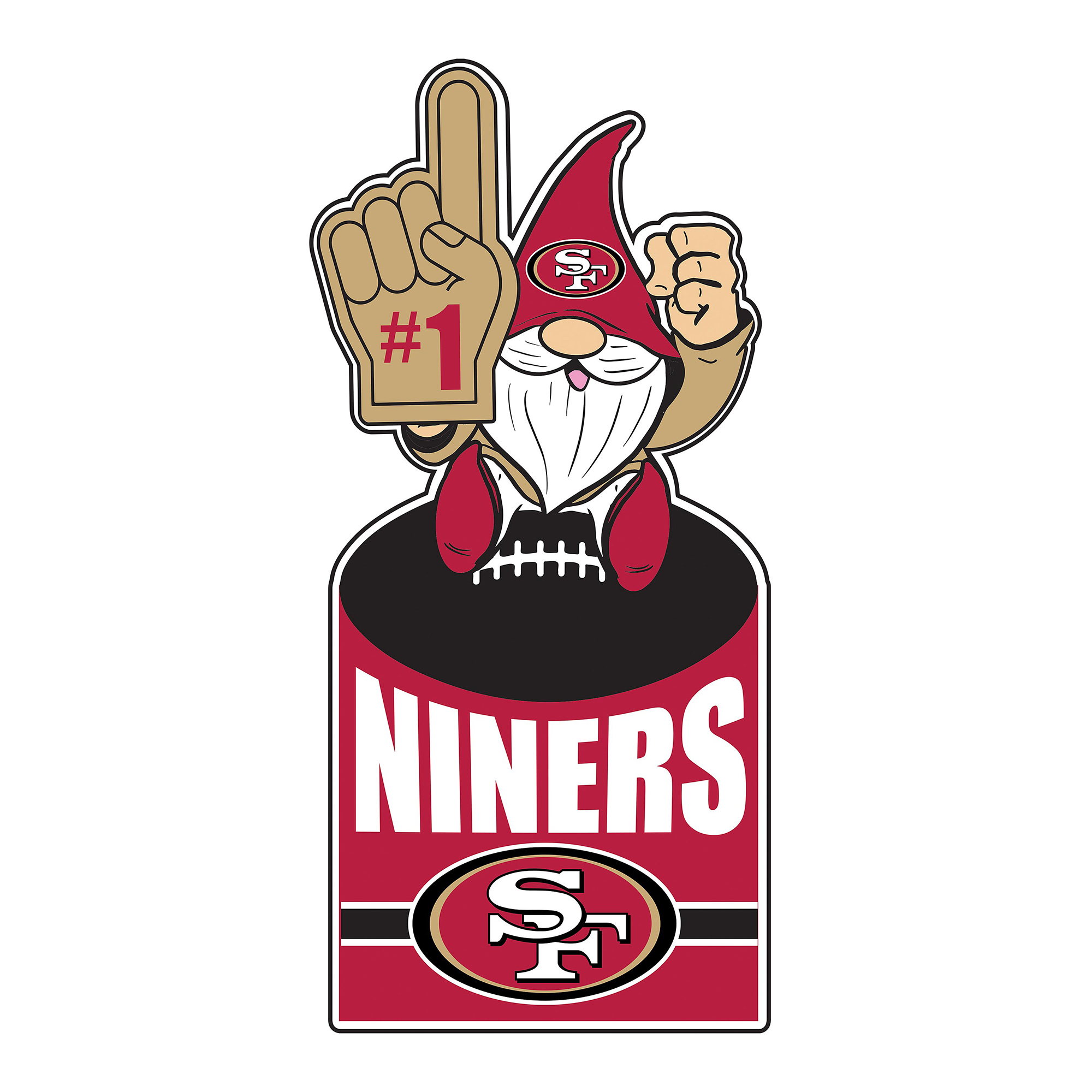 San Francisco 49ers 30″ Metal Gnome 3-in-1 Outdoor Yard Sign San Francisco 49ers 30″ Metal Gnome 3-in-1 Outdoor Yard Sign