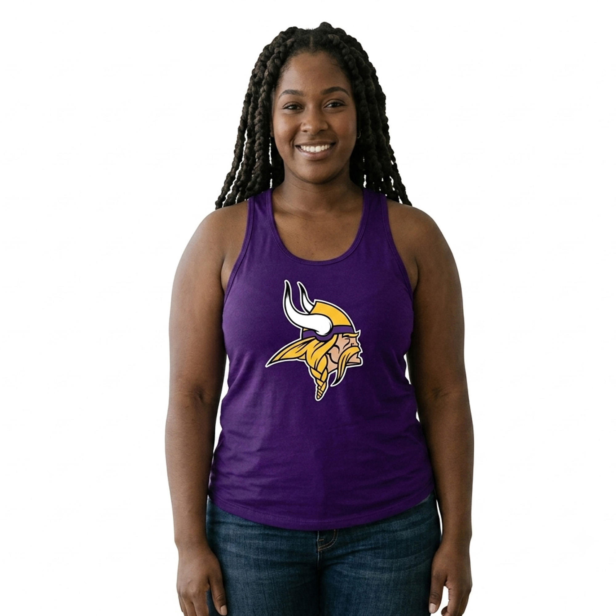 Women's Profile  Purple Minnesota Vikings Plus Size Basic Tank Top