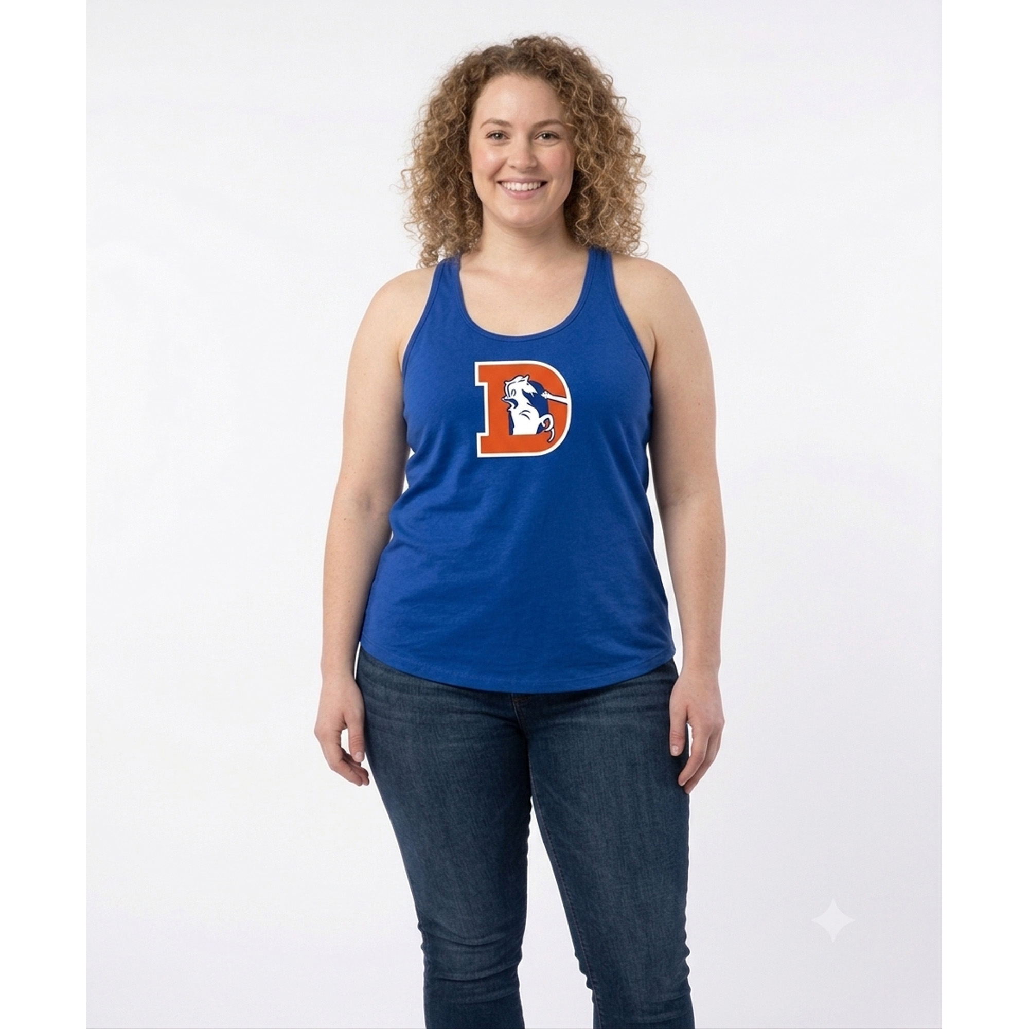 Women's Profile  Royal Denver Broncos Plus Size Basic Tank Top