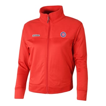 Women's Columbia Red Chicago Cubs Omni-Wick Cropped River Fleece Full-Zip Jacket