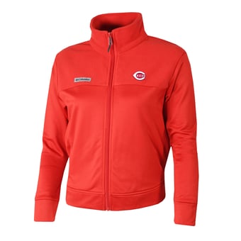 Women's Columbia Red Cincinnati Reds Omni-Wick Cropped River Fleece Full-Zip Jacket