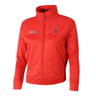 Women's Columbia Red Los Angeles Angels Omni-Wick Cropped River Fleece Full-Zip Jacket