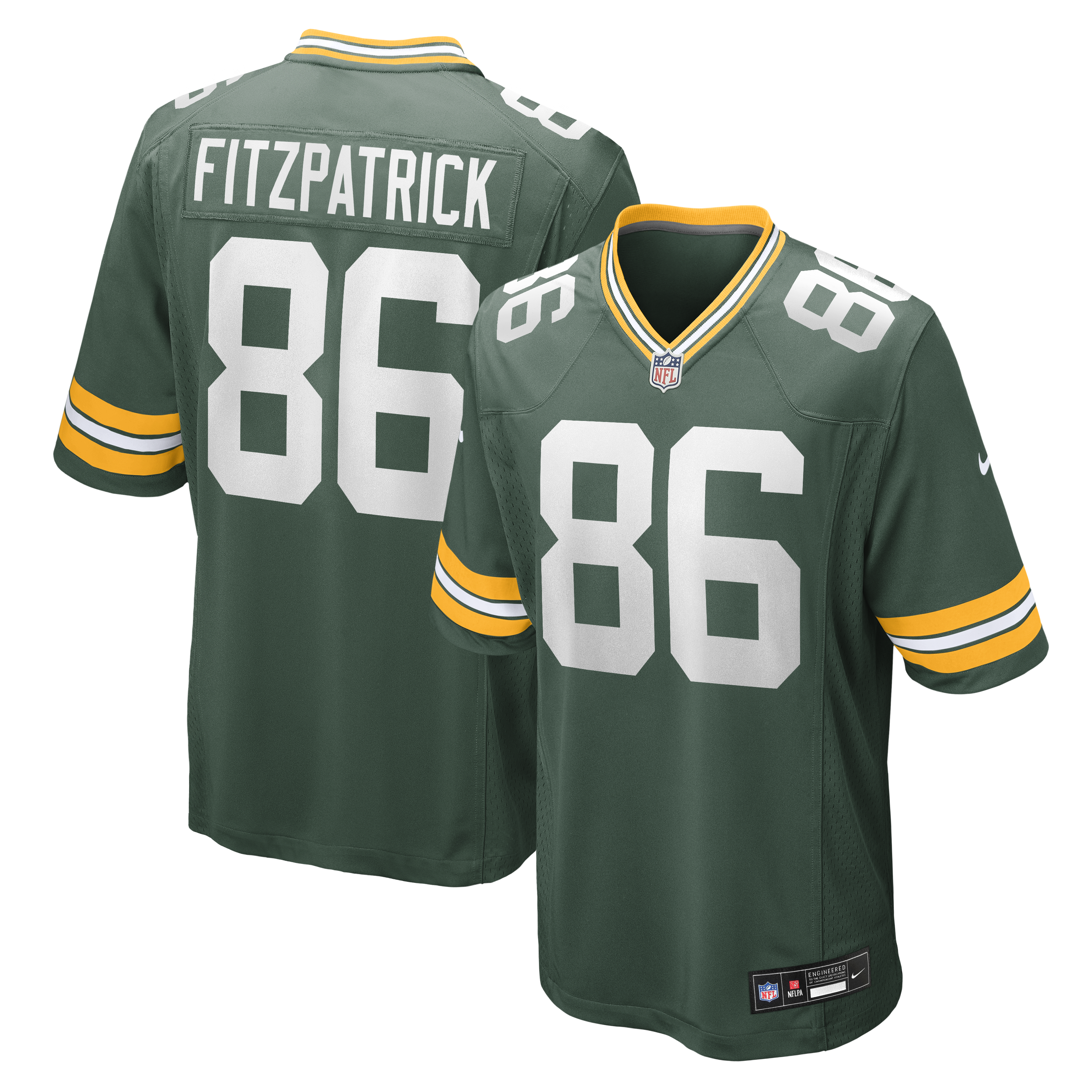 Men's Nike John FitzPatrick  Green Green Bay Packers Team Game Jersey