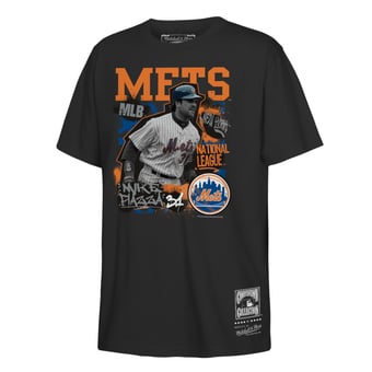 Youth Mitchell & Ness Mike Piazza Black New York Mets Cooperstown Star Moment T-Shirt