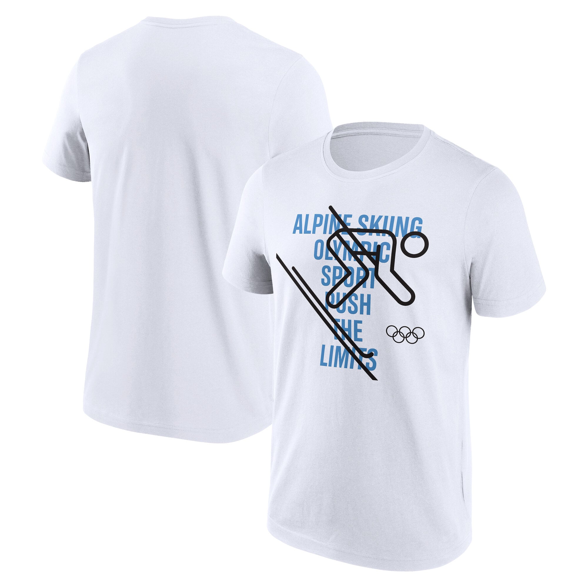 Maglietta grafica The Olympic Collection Sci Alpino - Bianca - Unisex