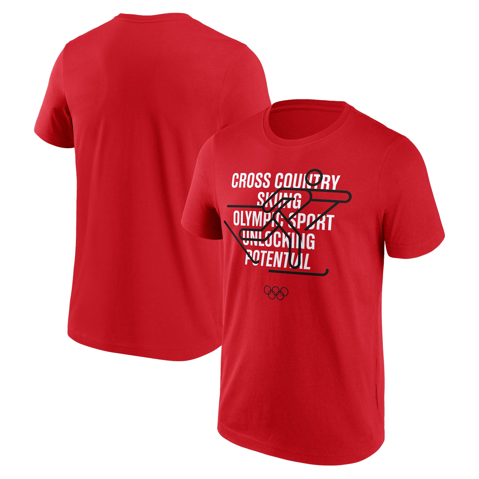 Maglietta grafica The Olympic Collection Sci di Fondo - Rossa - Unisex