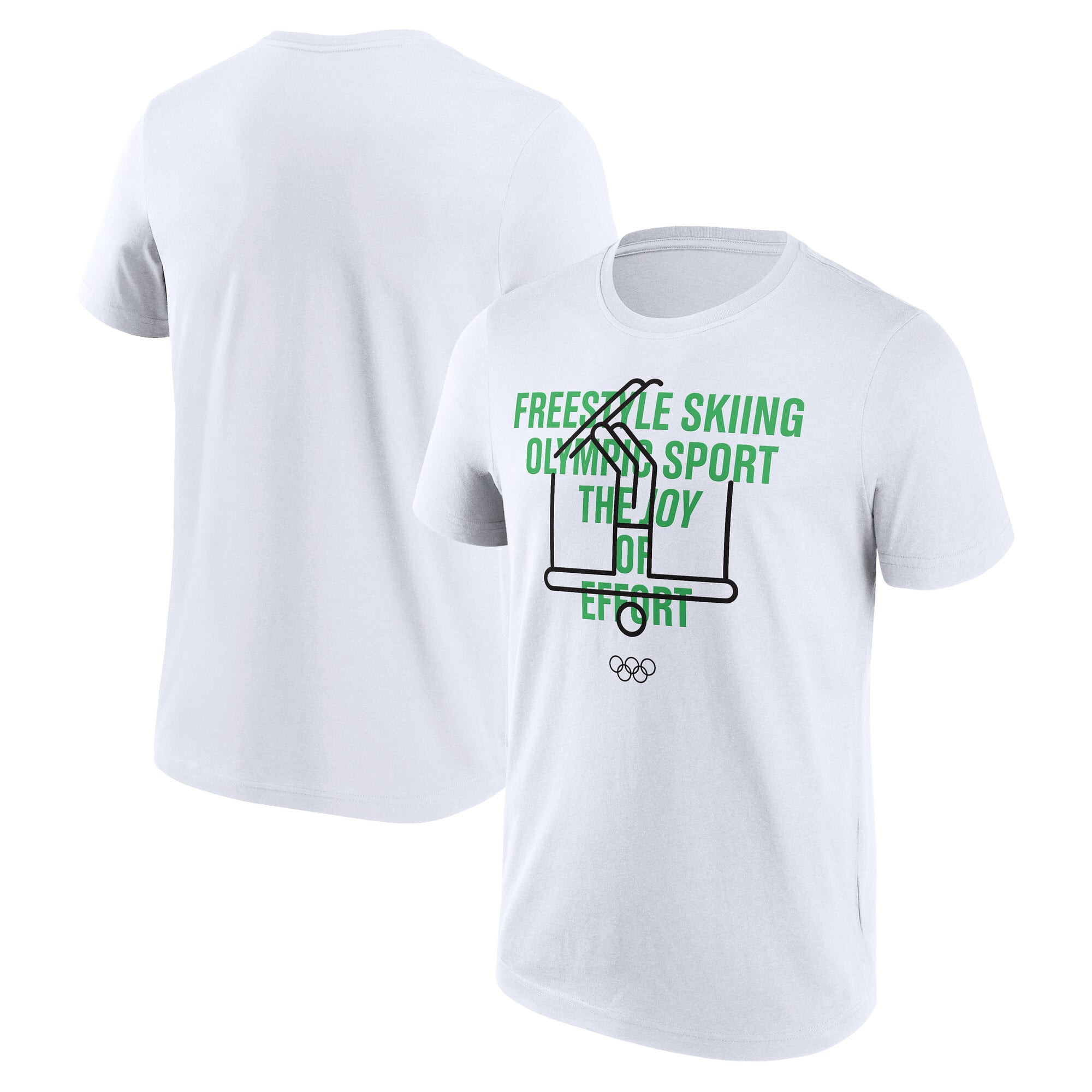 Maglietta grafica The Olympic Collection Sci Freestyle - Bianca - Unisex