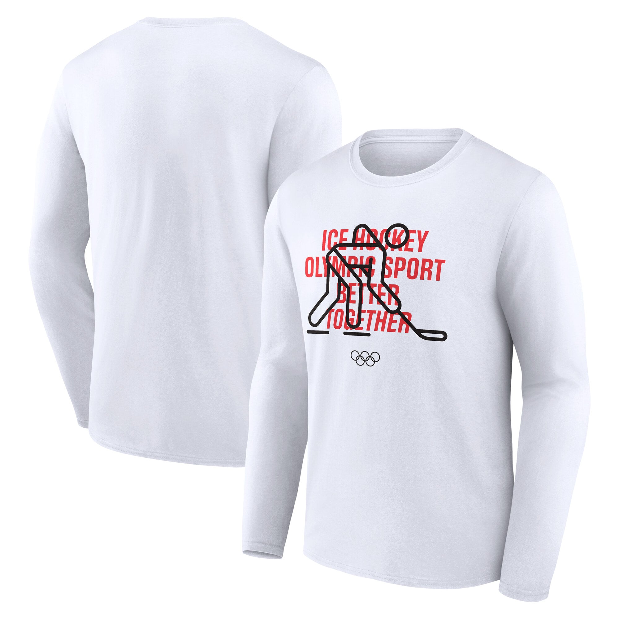 Maglietta grafica The Olympic Collection Hockey su Ghiaccio - Bianca - Unisex