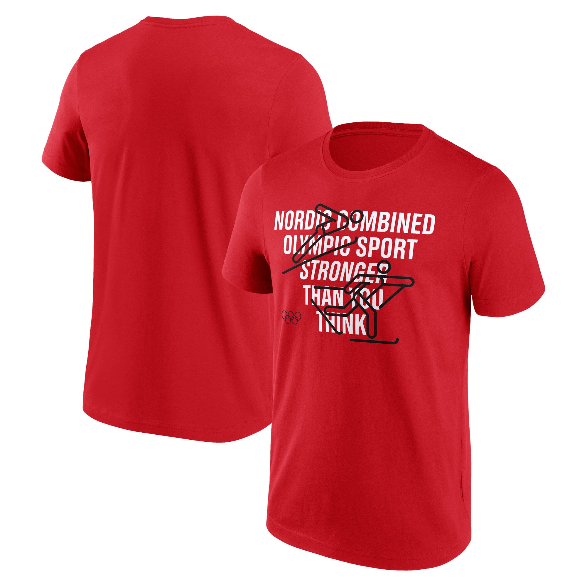 Maglietta grafica The Olympic Collection Combinata Nordica - Rossa - Unisex
