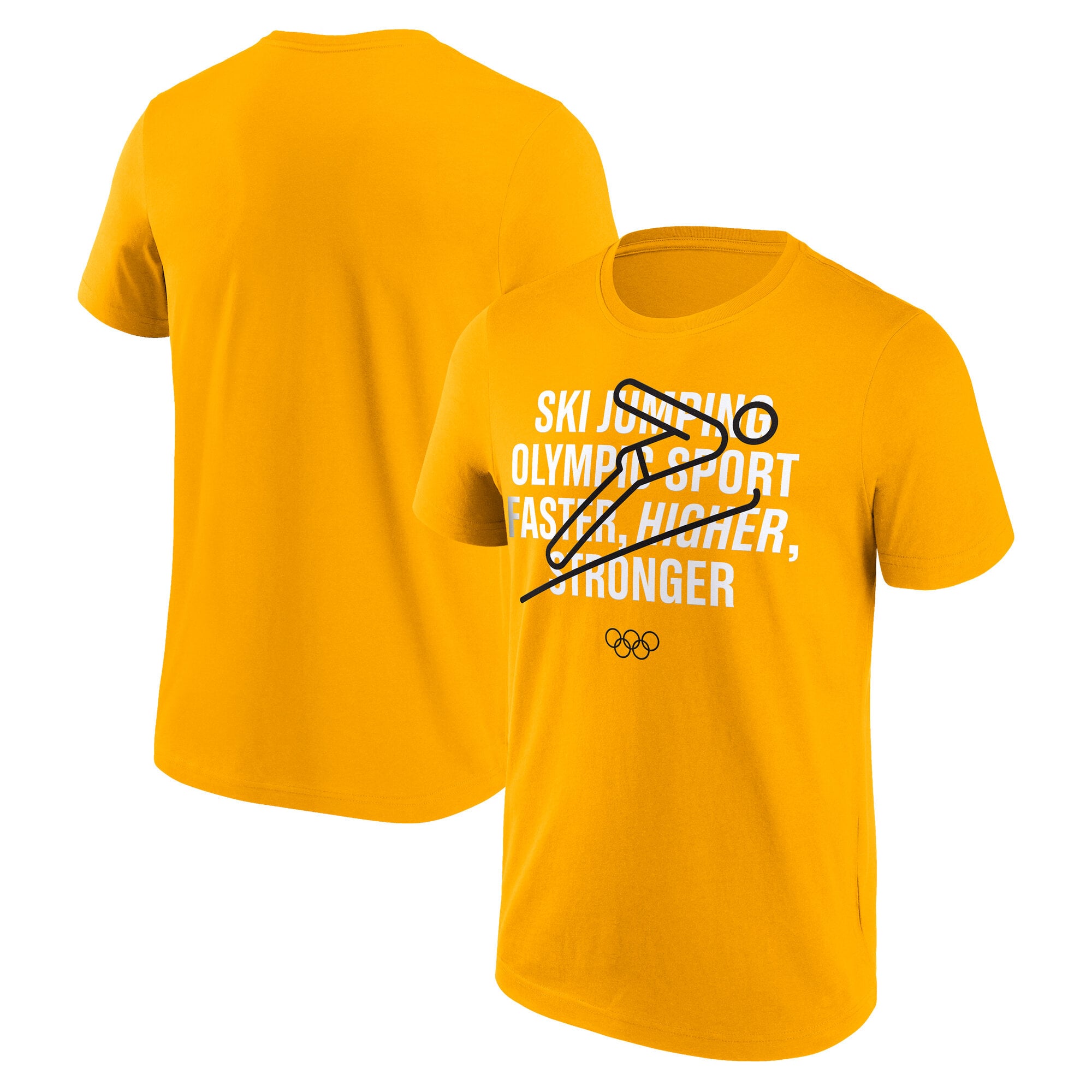 Maglietta Grafica The Olympic Collection Salto con gli Sci - Oro - Unisex
