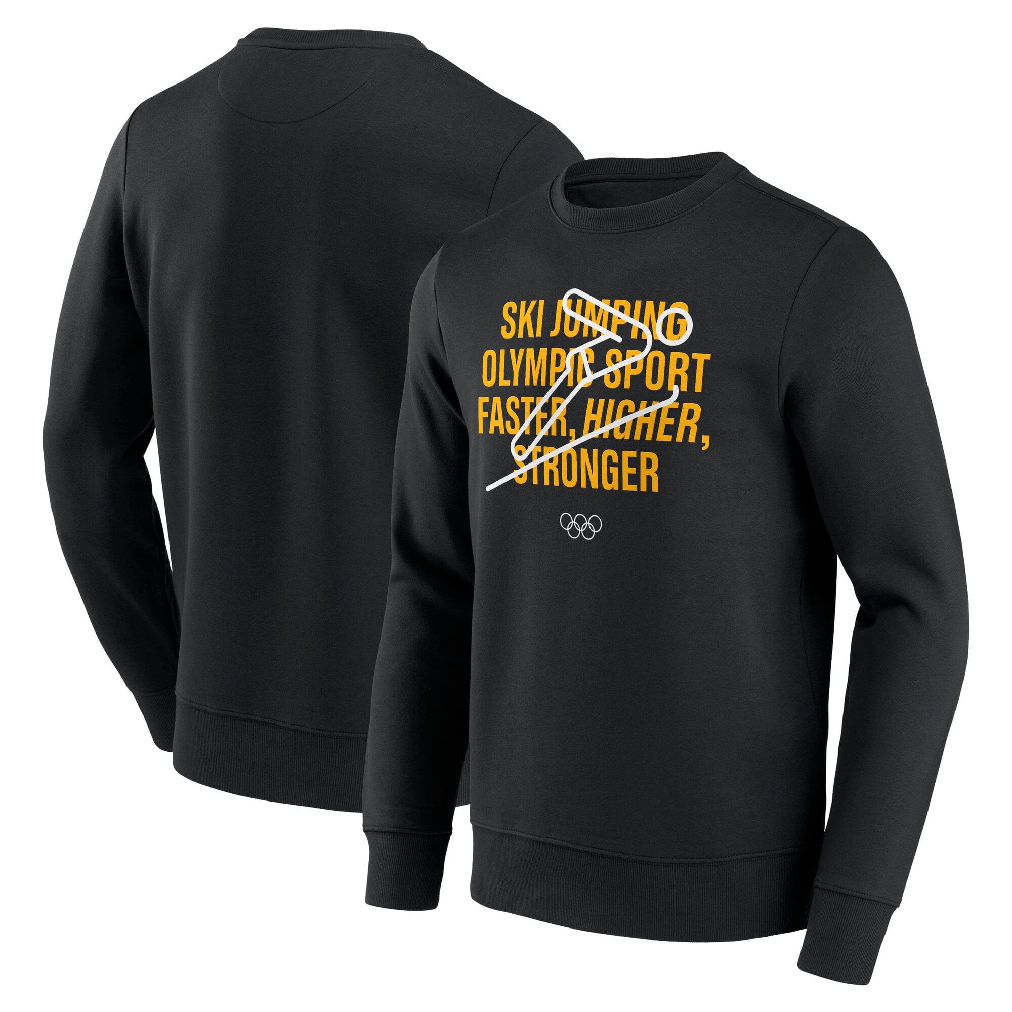 Felpa girocollo con grafica The Olympic Collection Ski Jumping - Nero - Unisex