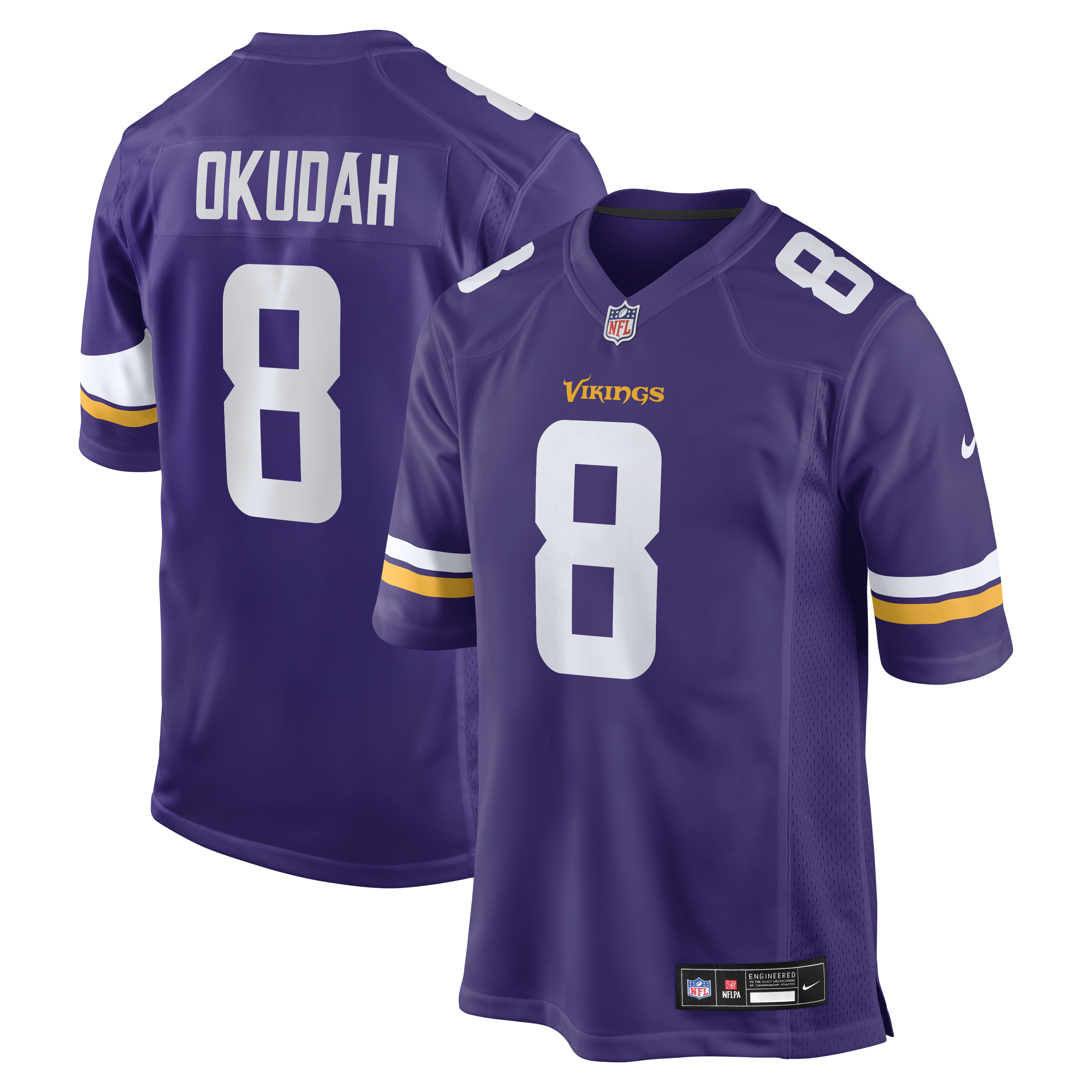 Men's Nike Jeff Okudah  Purple Minnesota Vikings Team Game Jersey