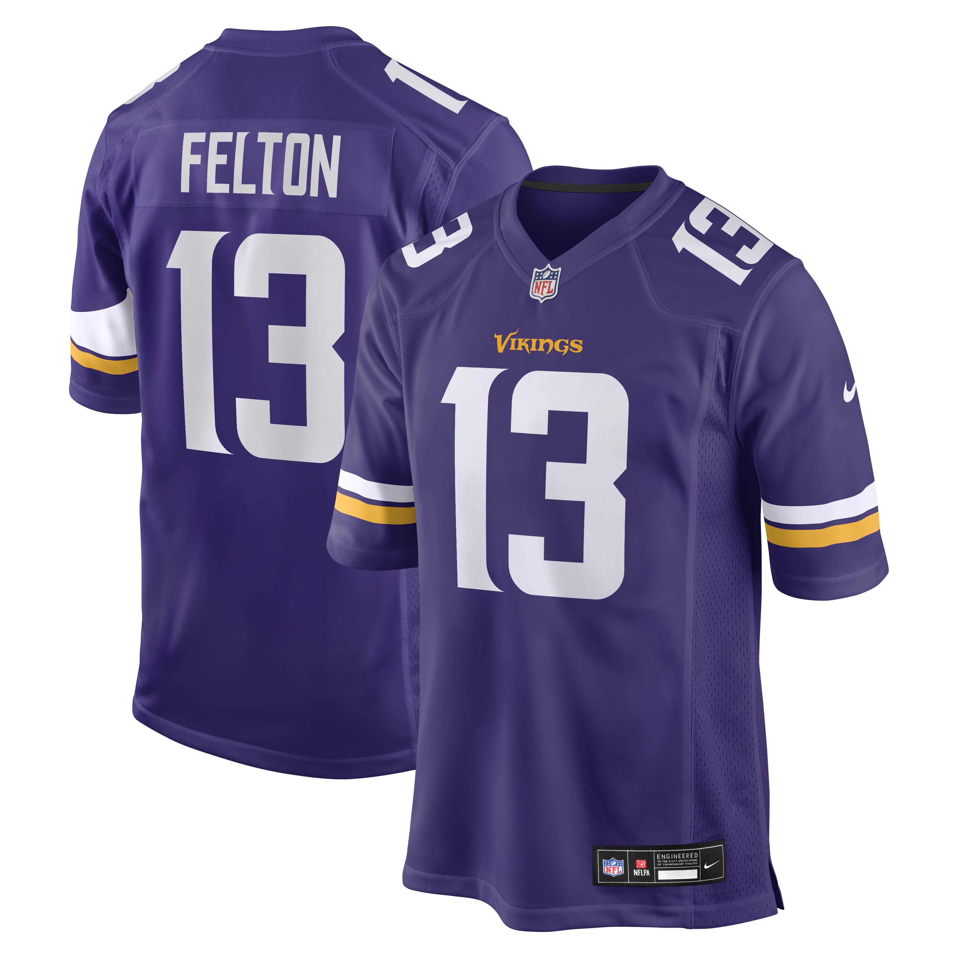 Men's Nike Tai Felton Purple Minnesota Vikings Team Game Jersey