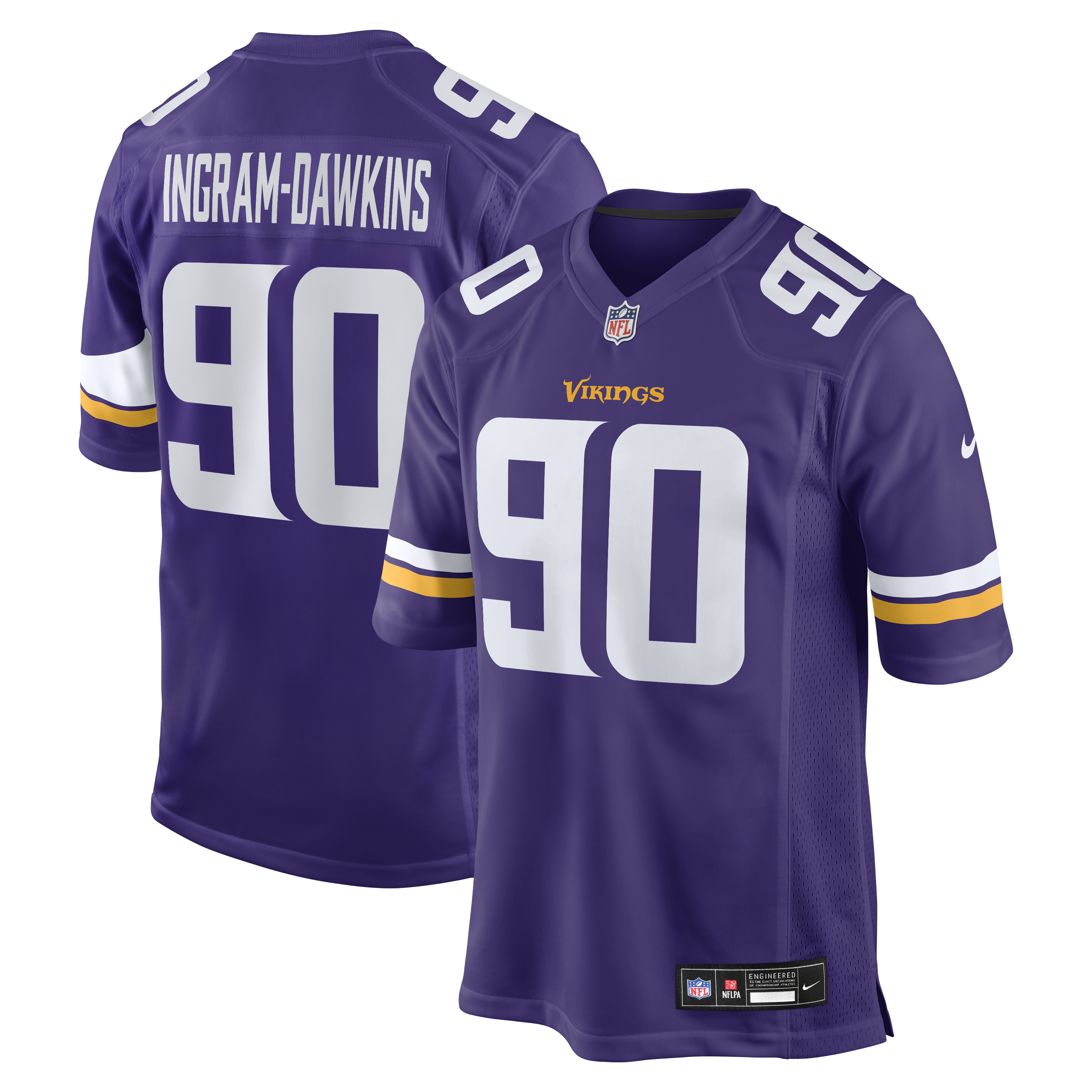 Men's Nike Tyrion Ingram-Dawkins  Purple Minnesota Vikings Team Game Jersey