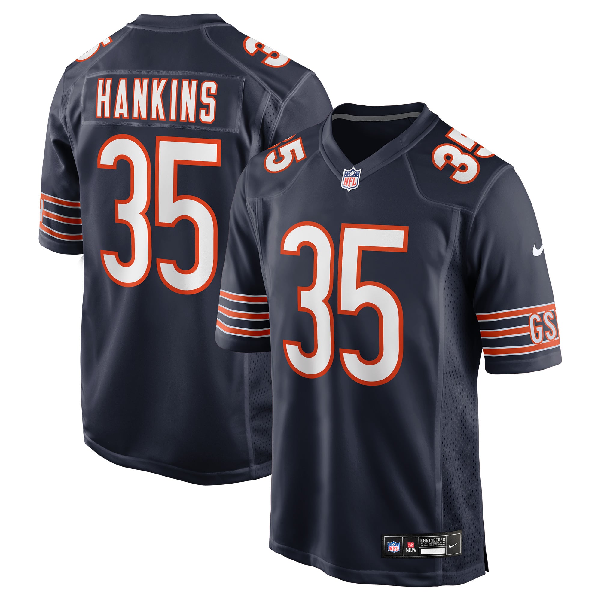 Men’s Nike Deion Hankins Navy Chicago Bears Team Game Jersey