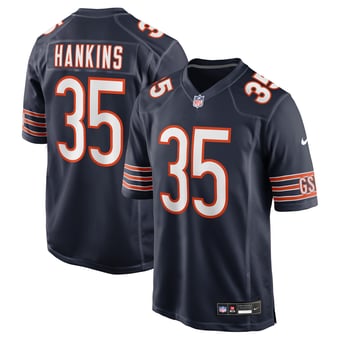 Men's Nike Deion Hankins Navy Chicago Bears Team Game Jersey