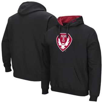 Men's Colosseum Black Temple Owls Arch & Logo 3.0 Hoodie