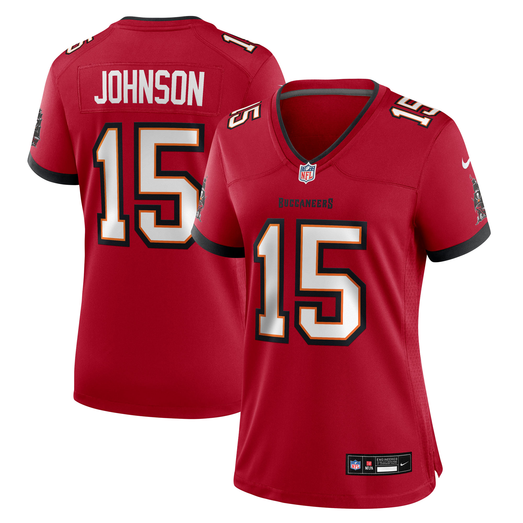 Women's Nike Tez Johnson Red Tampa Bay Buccaneers Team Game Jersey