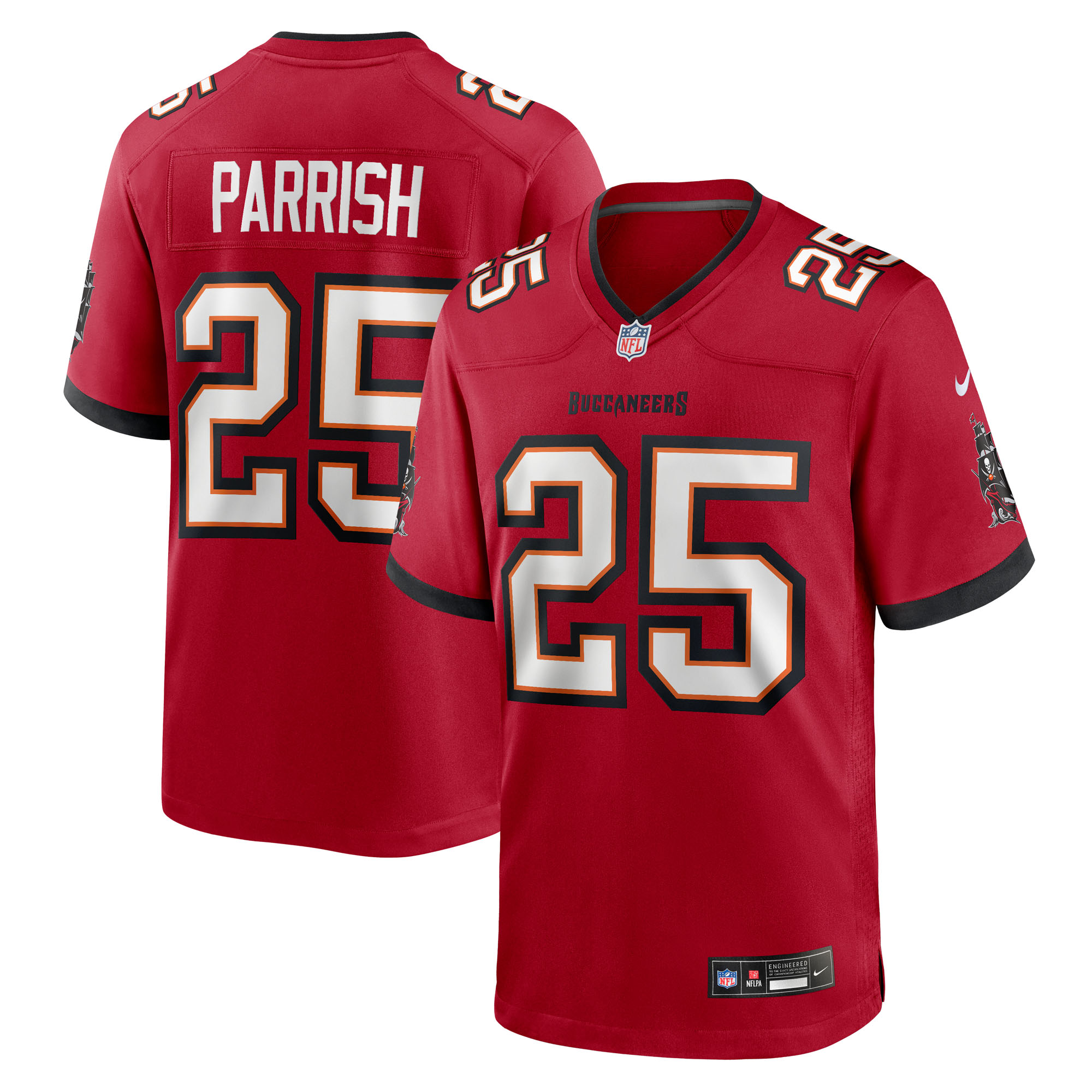 Men's Nike Jacob Parrish Red Tampa Bay Buccaneers Team Game Jersey