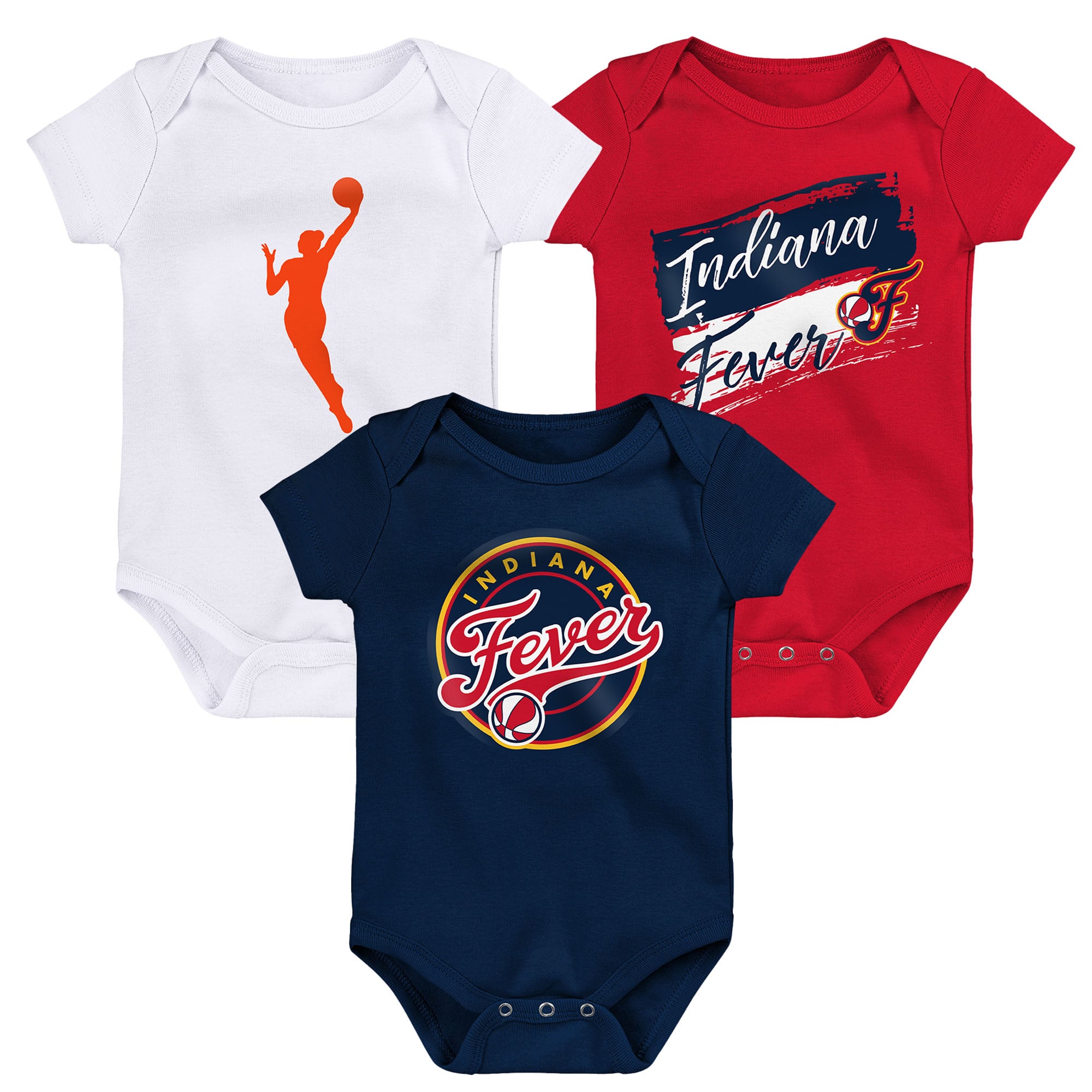 Newborn Outerstuff  Indiana Fever Destiny 3-Piece Creeper Set