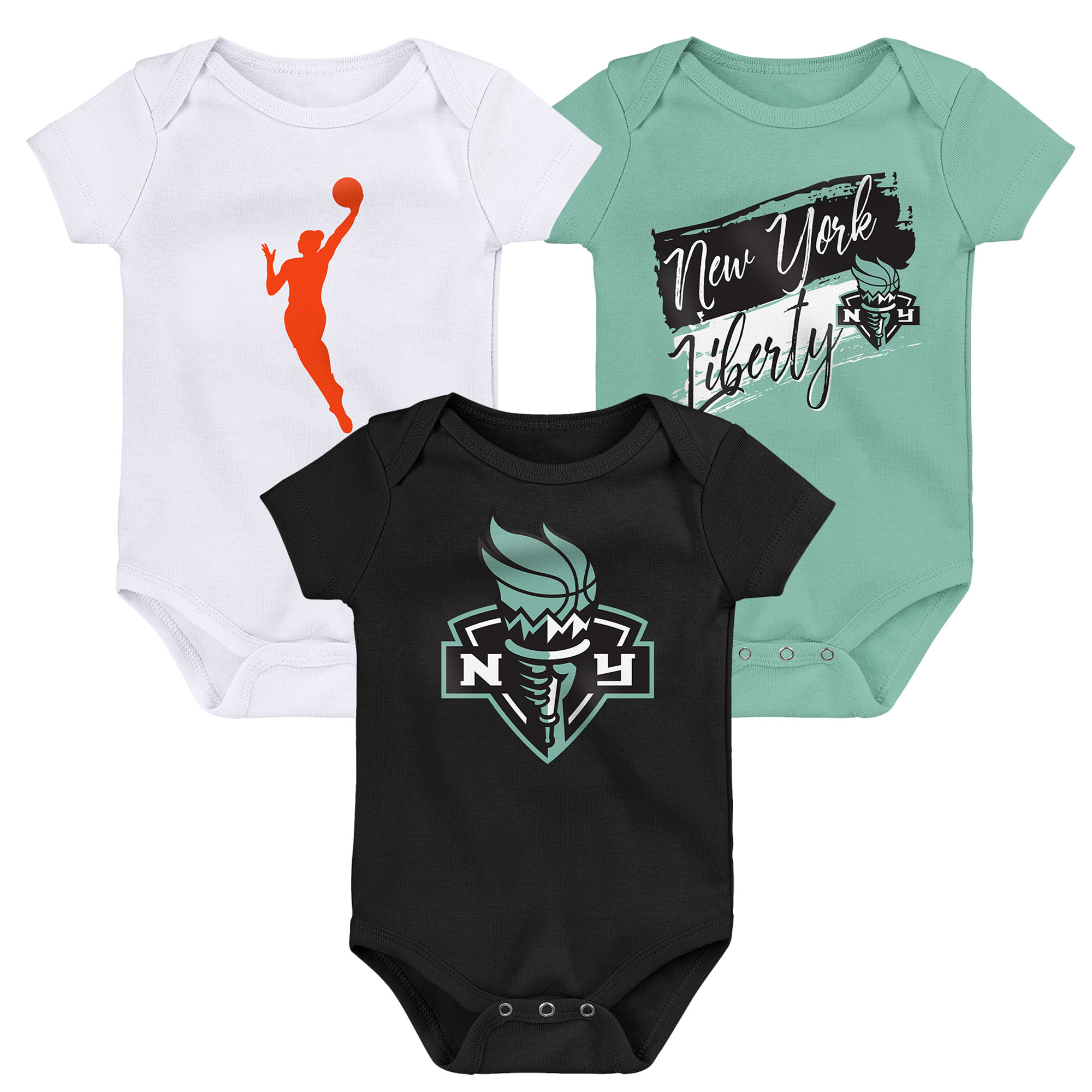 Newborn Outerstuff  New York Liberty Destiny 3-Piece Creeper Set