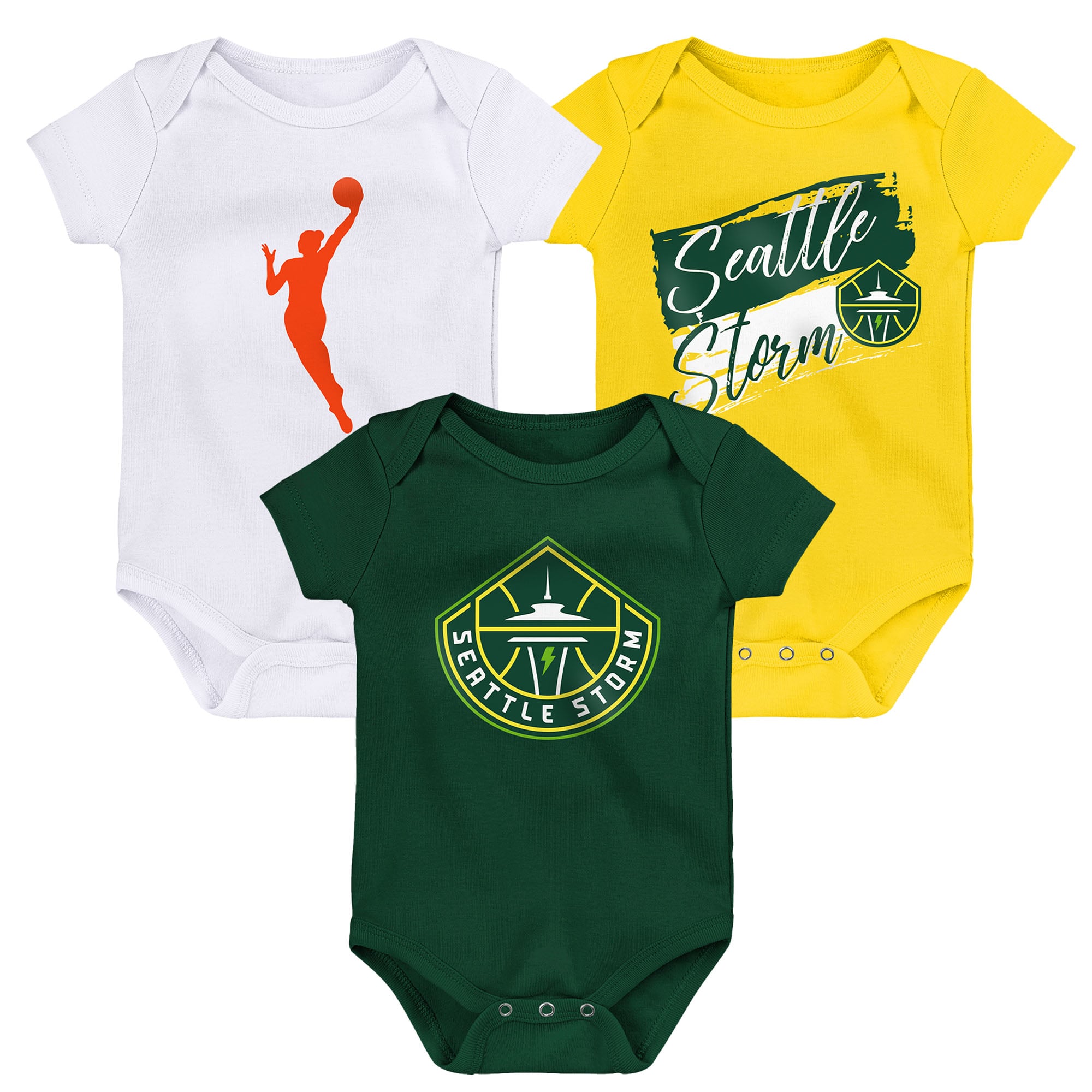Newborn Outerstuff  Seattle Storm Destiny 3-Piece Creeper Set