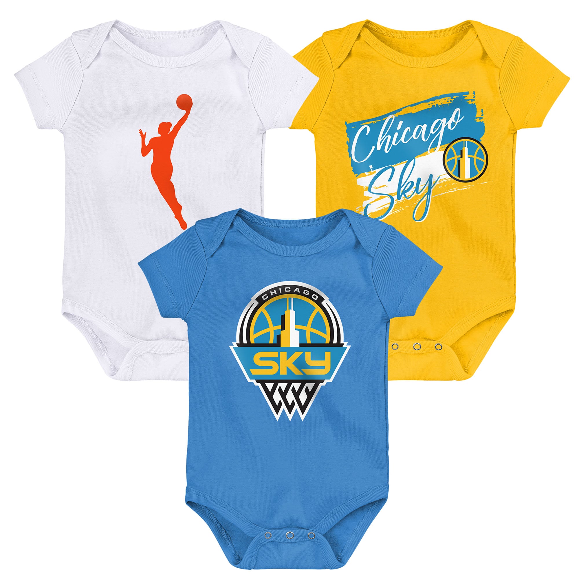Newborn Outerstuff Chicago Sky Destiny 3-Piece Creeper Set