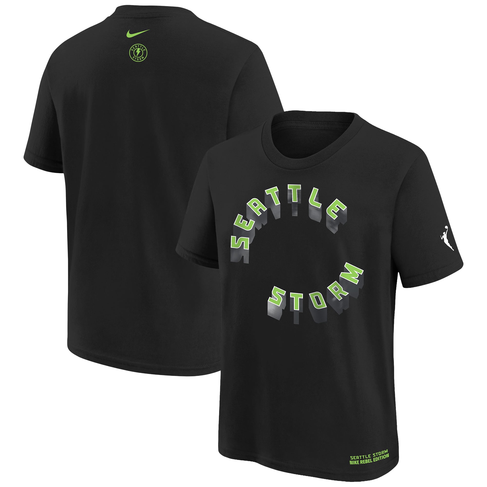 Youth Nike  Black Seattle Storm Rebel Edition T-Shirt