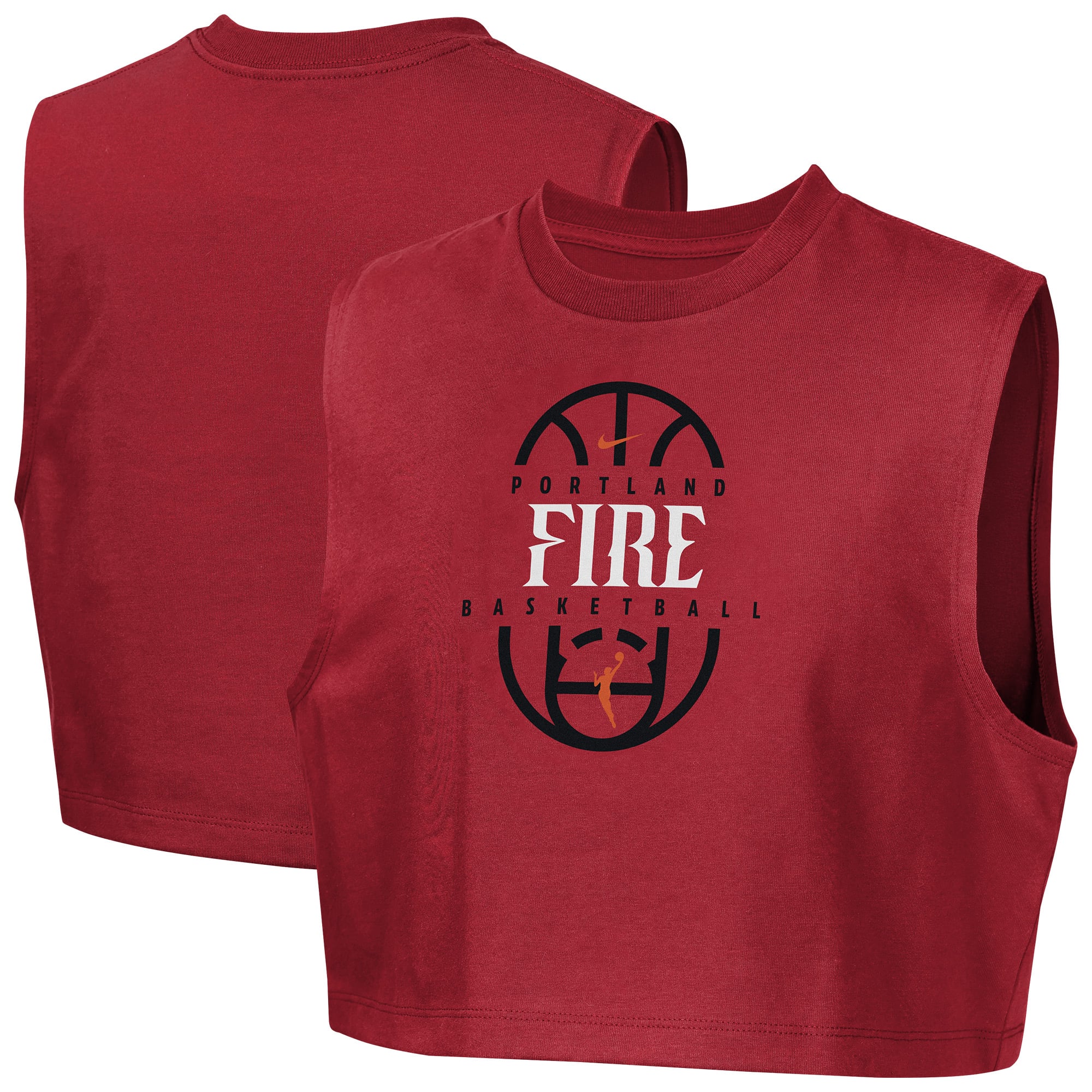 Girls Youth Nike Red Portland Fire 2026 Authentic Practice Sleeveless Cropped T-Shirt