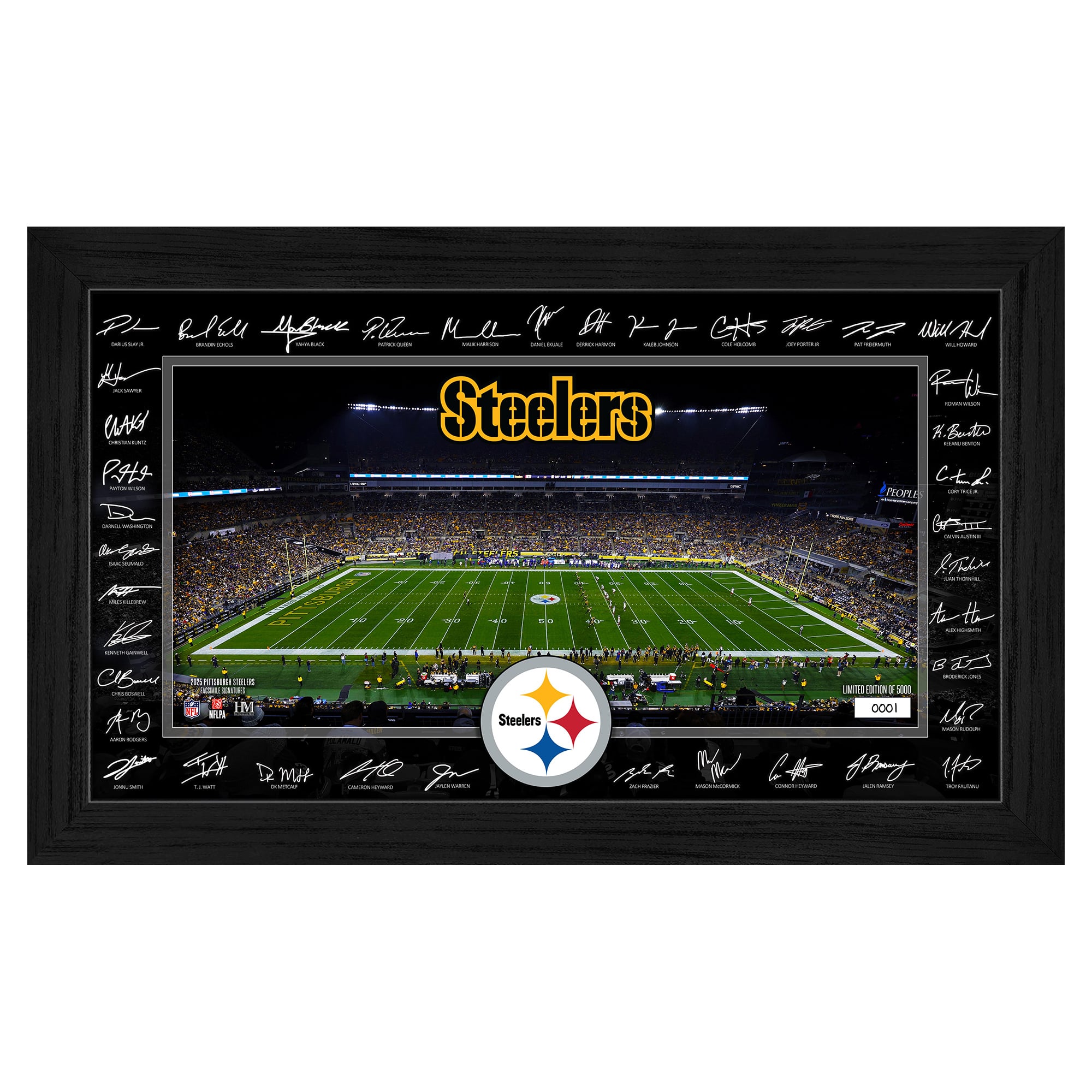 Highland Mint Pittsburgh Steelers 12" x 20" 2025 Signature Gridiron Panoramic Framed Photo