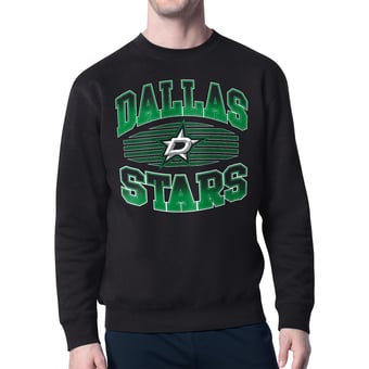 Men's Starter Black Dallas Stars Team Grit Graphic Fleece Pullover Sweatshirt