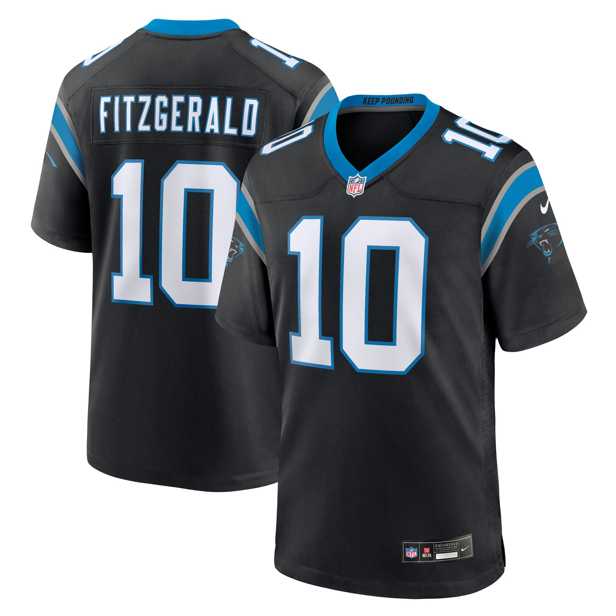 Men's Nike Ryan Fitzgerald Black Carolina Panthers Team Game Jersey