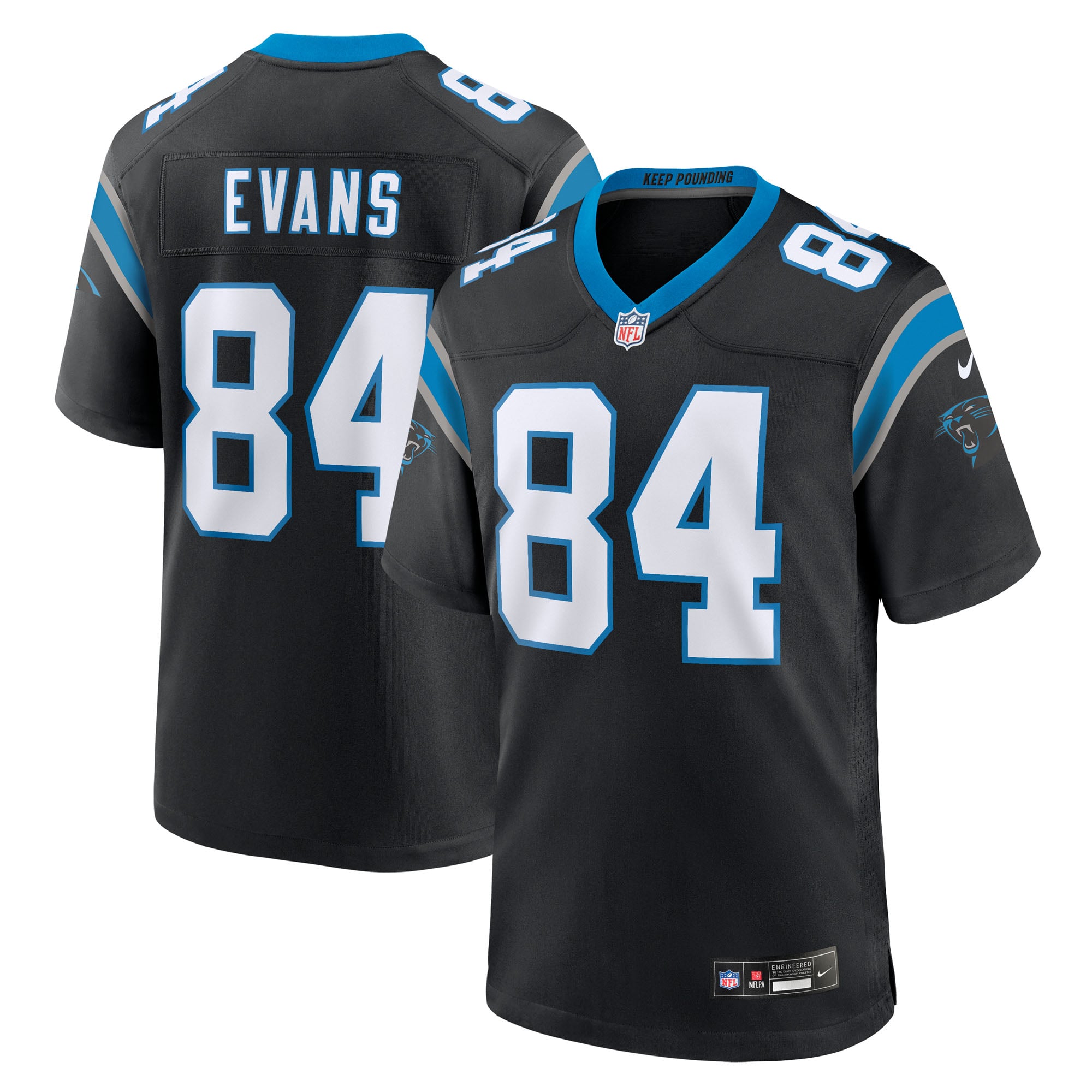 Men’s Nike Mitchell Evans Black Carolina Panthers Team Game Jersey