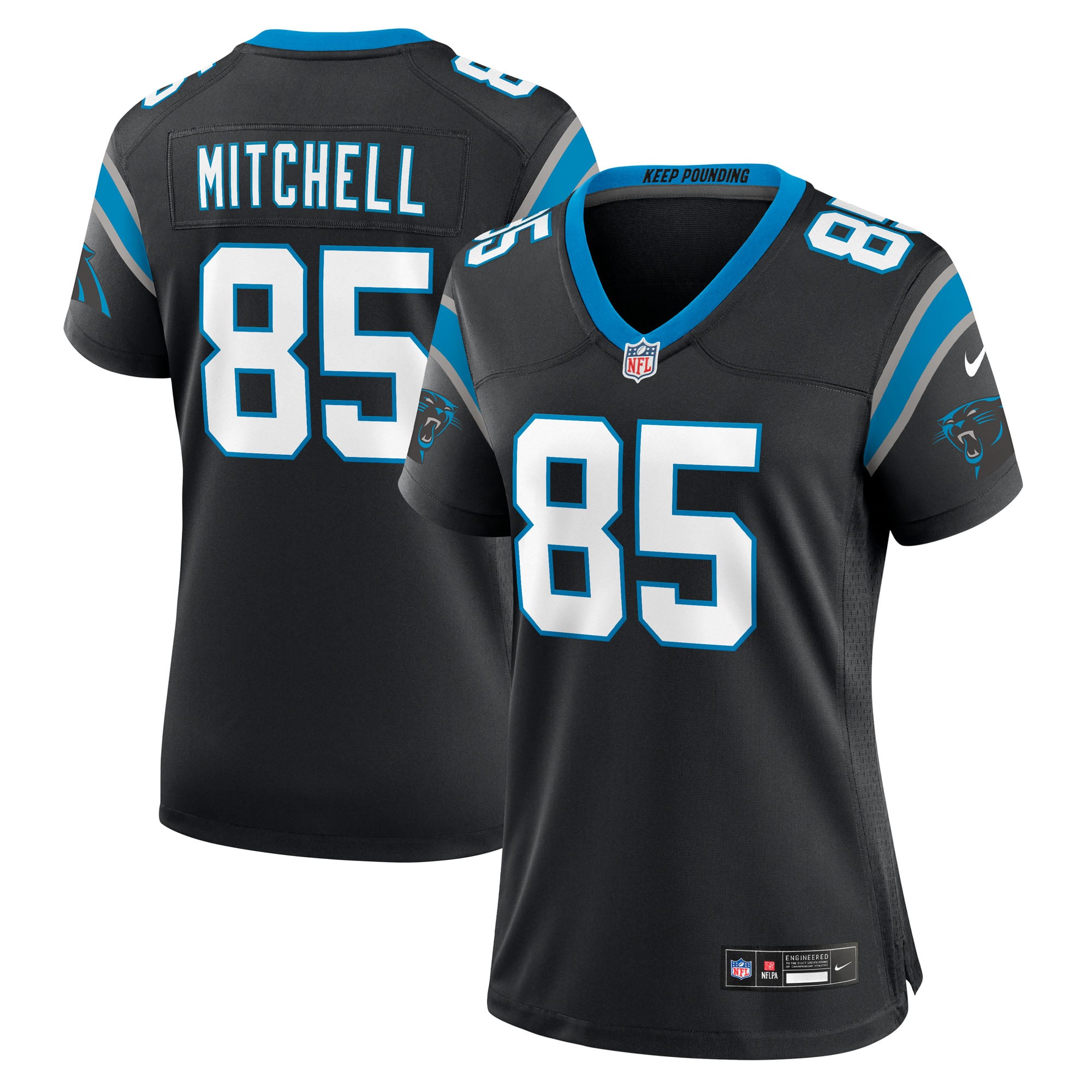 Women's Nike James Mitchell  Black Carolina Panthers Team Game Jersey