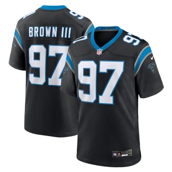 Men's Nike Bobby Brown III  Black Carolina Panthers Team Game Jersey