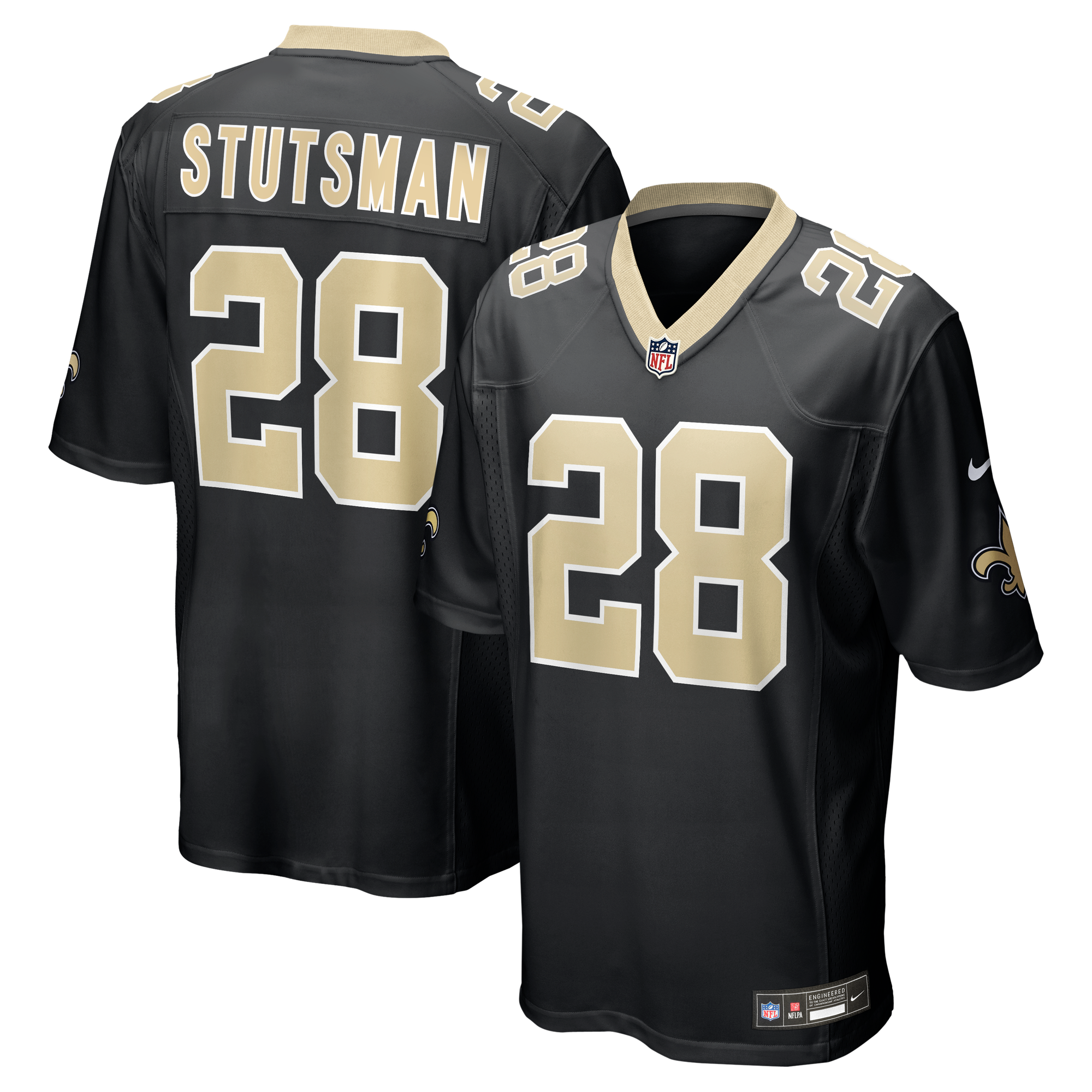 Men's Nike Danny Stutsman Black New Orleans Saints Team Game Jersey