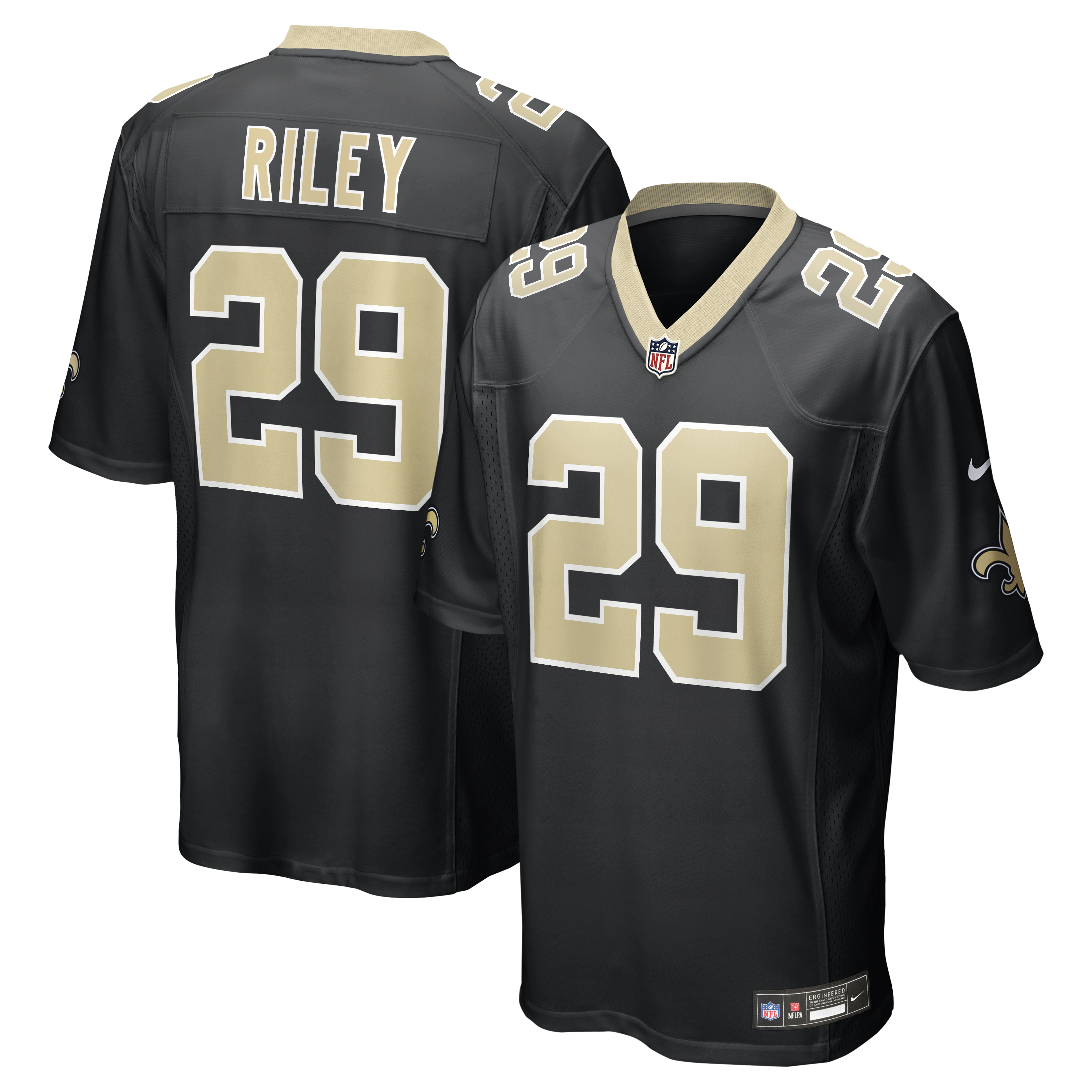 Men's Nike Quincy Riley  Black New Orleans Saints Team Game Jersey