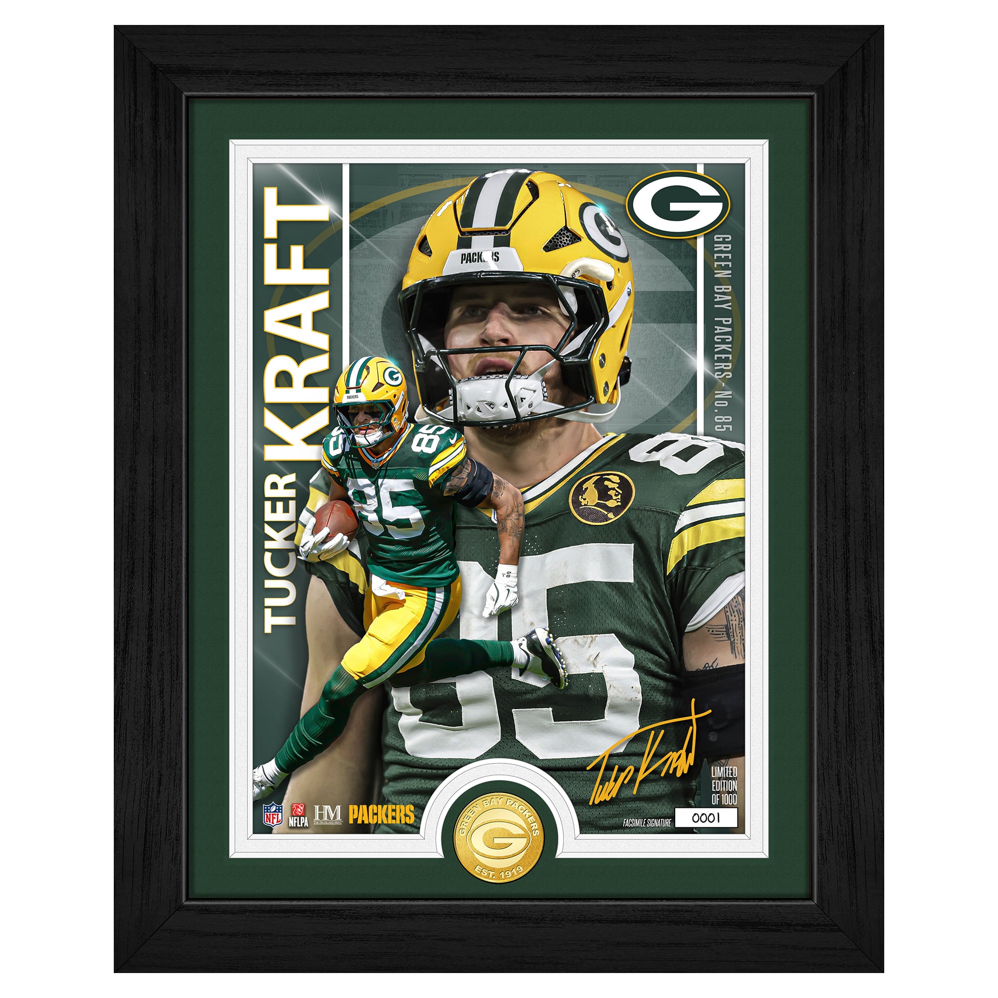 Highland Mint Green Bay Packers Tucker Kraft Bronze Coin Photo Mint