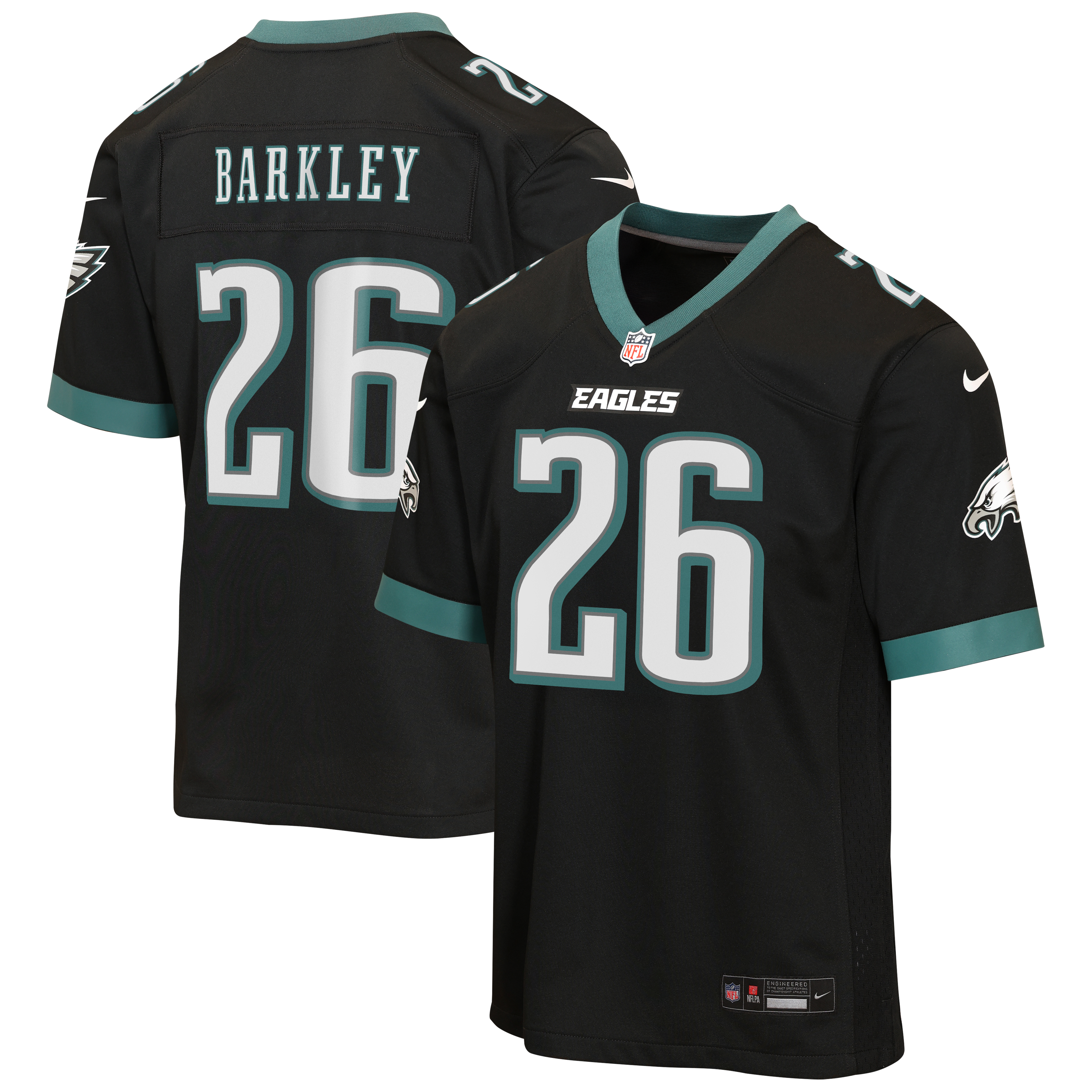 Youth Nike Saquon Barkley Black Philadelphia Eagles Alternate Game Jersey