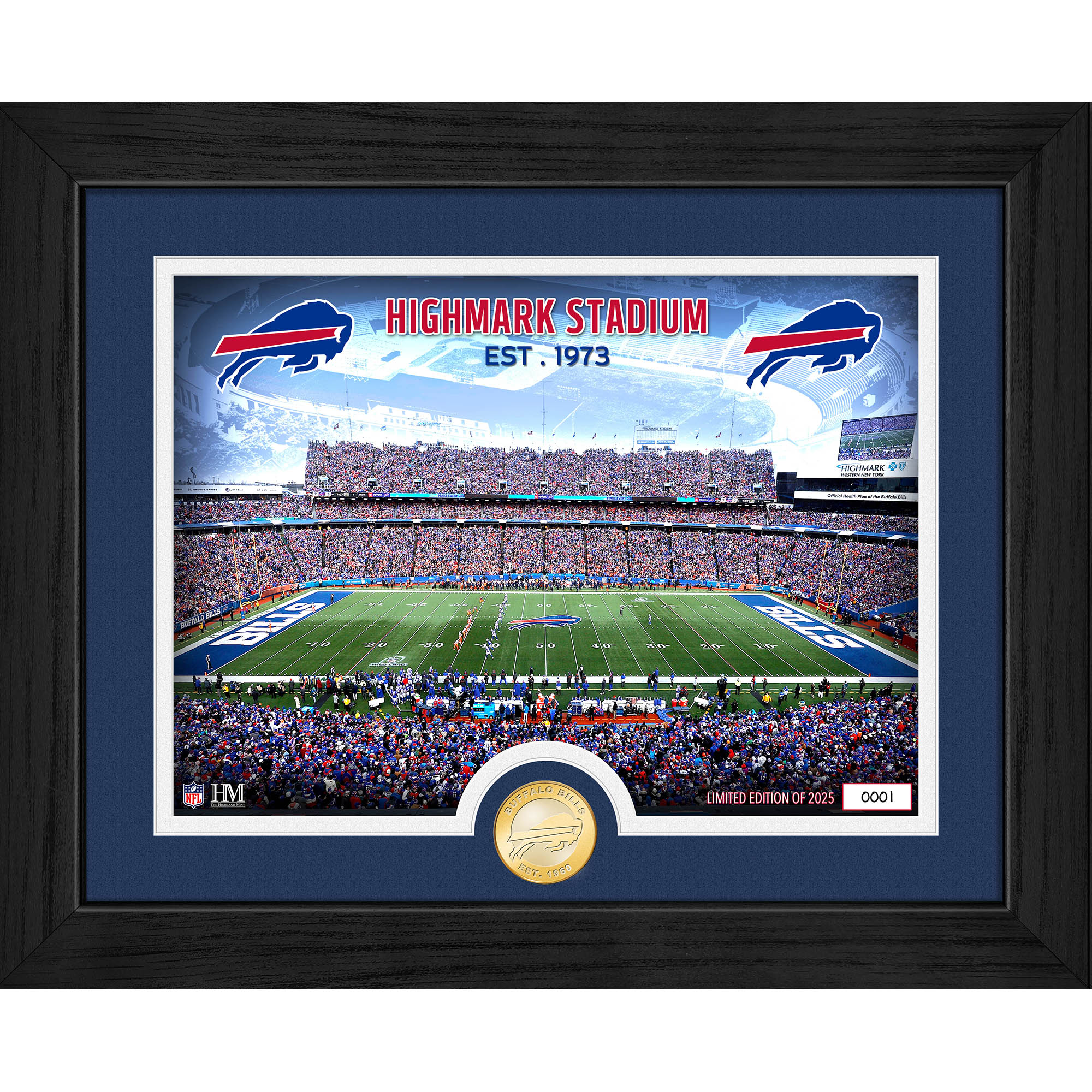 Highland Mint Buffalo Bills Farewell To Highmark Stadium 12" x 15" Bronze Coin Photo Mint