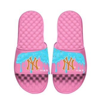 Youth ISlide Pink New York Yankees Ice Cream Drip Slide Sandals