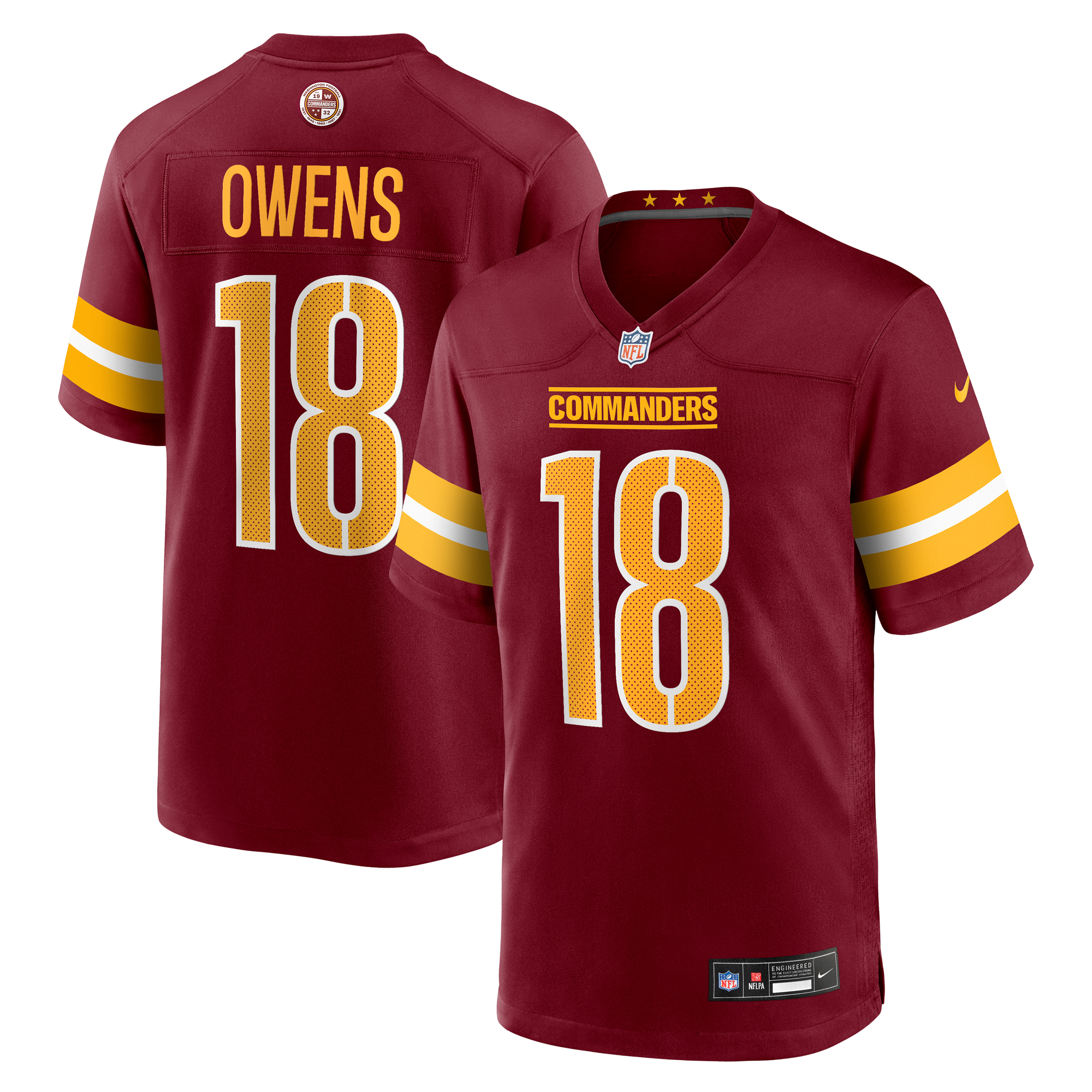 Men's Nike Tyler Owens  Burgundy Washington Commanders Team Game Jersey