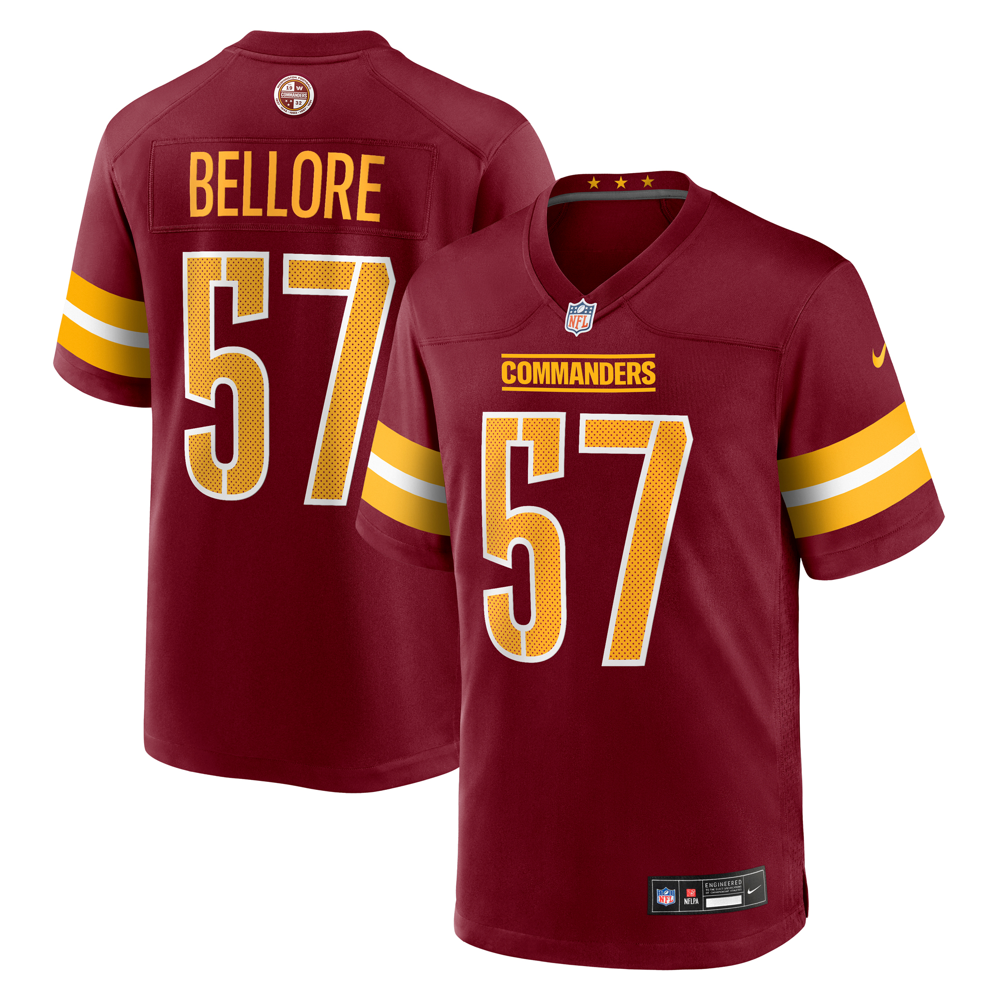 Men's Nike Nick Bellore Burgundy Washington Commanders Team Game Jersey