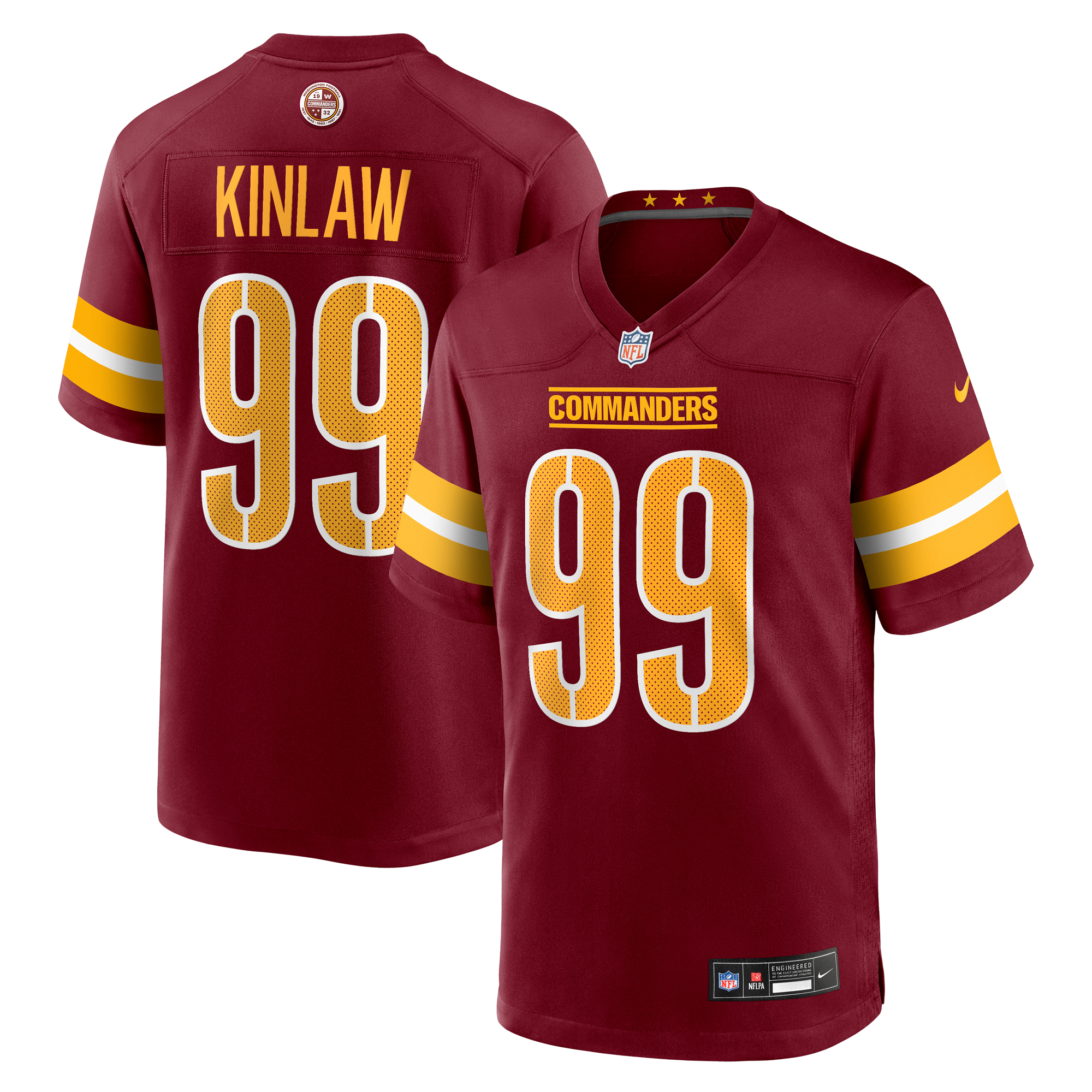 Men's Nike Javon Kinlaw Burgundy Washington Commanders Team Game Jersey