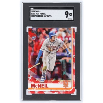 Jeff McNeil New York Mets 2019 Topps Independence Day #281 #16/76 SGC Authenticated 9 Rookie Card