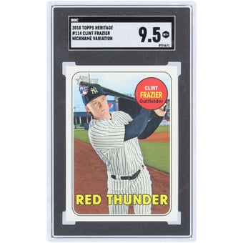 Clint Frazier New York Yankees 2018 Topps Heritage Nickname Variations #114 SGC Authenticated 9.5 Rookie Card