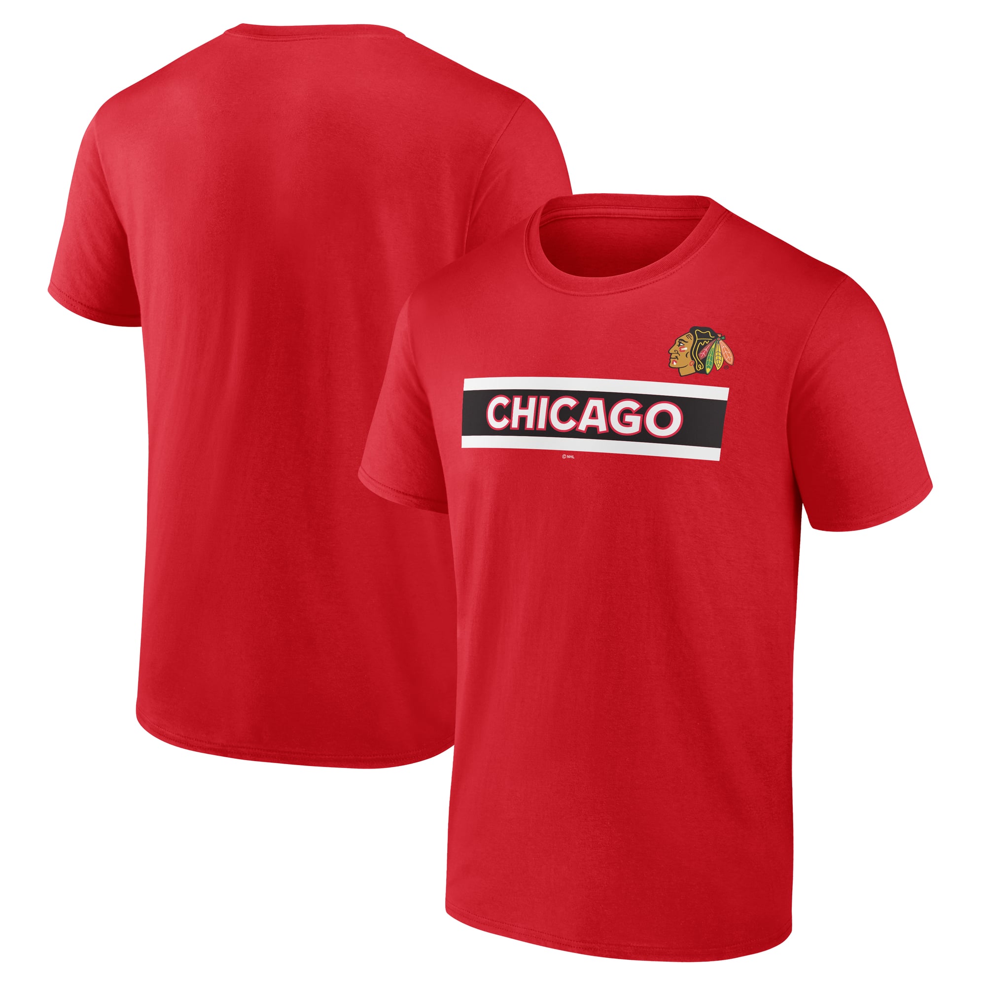 Men's Red Chicago Blackhawks Jersey Inspired T-Shirt