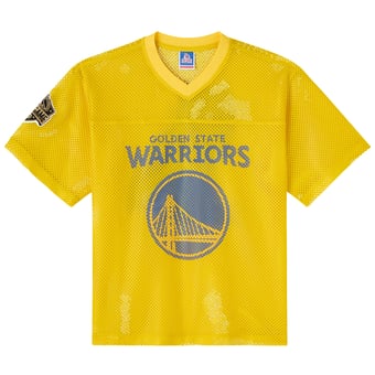 Men's OVO x NBA  Gold Golden State Warriors Mesh Football Fashion Jersey
